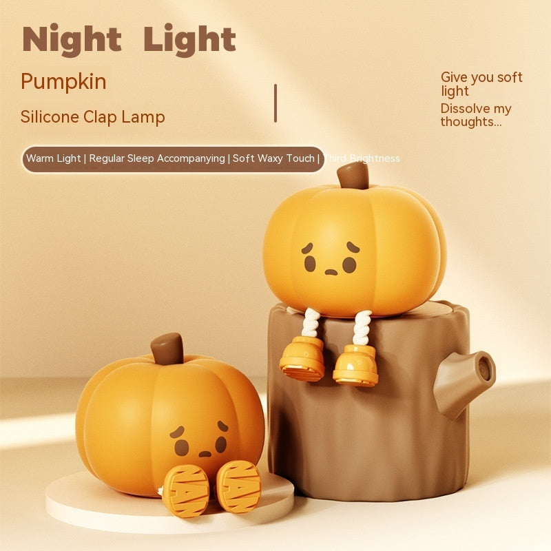 Home Decor Halloween Pumpkin Night Light Cute Soft Silicone Lamp Touch Dimmable