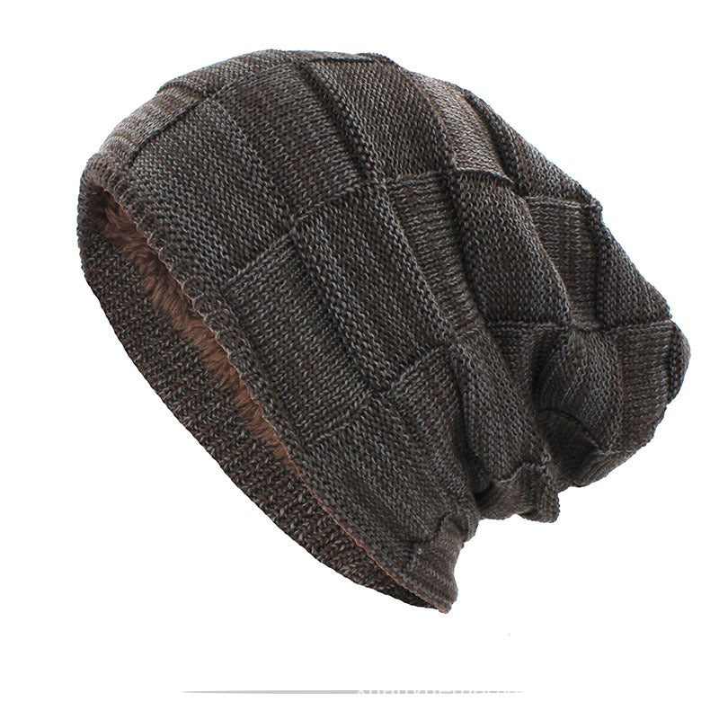Plush pullover hat unisex ear protection knitted pile up hat for men and women