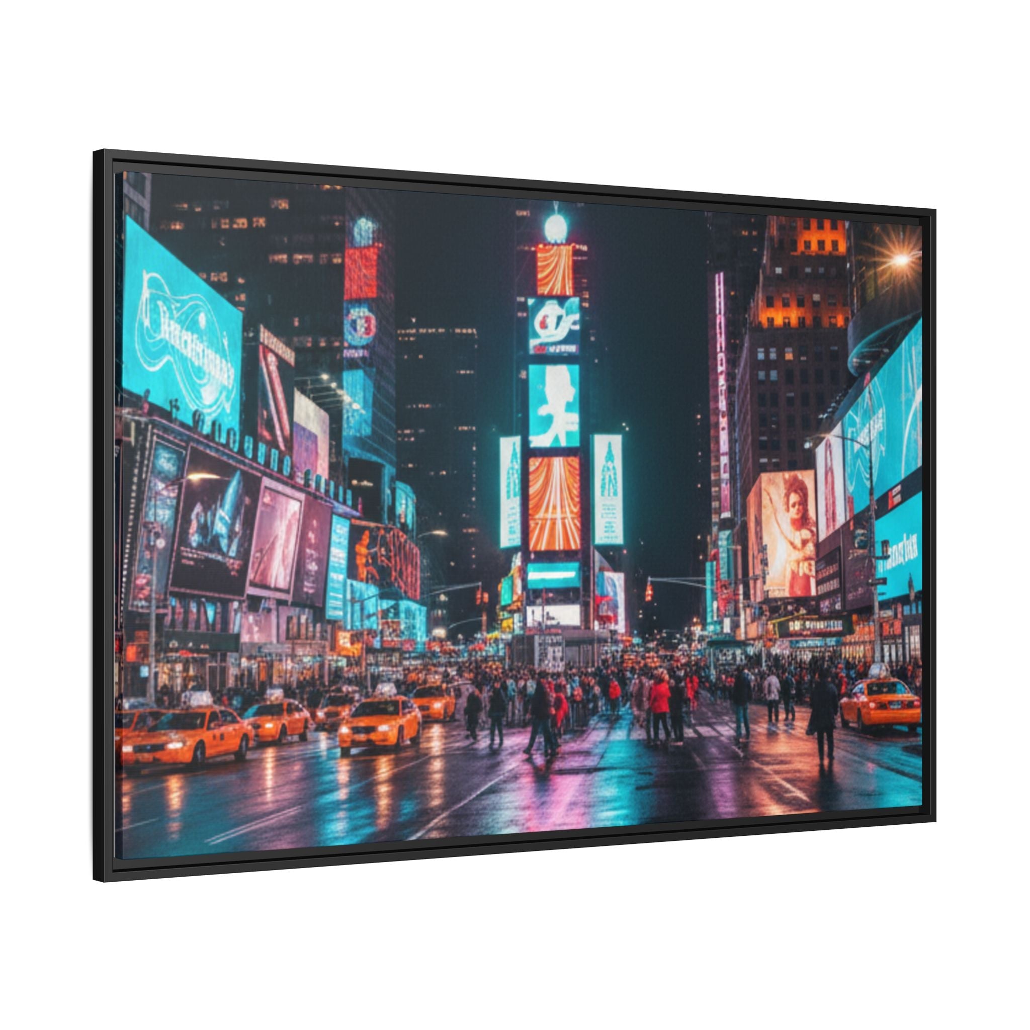 New york / Japan Nightskape Cityskape Framed Canvas Art - Stunning