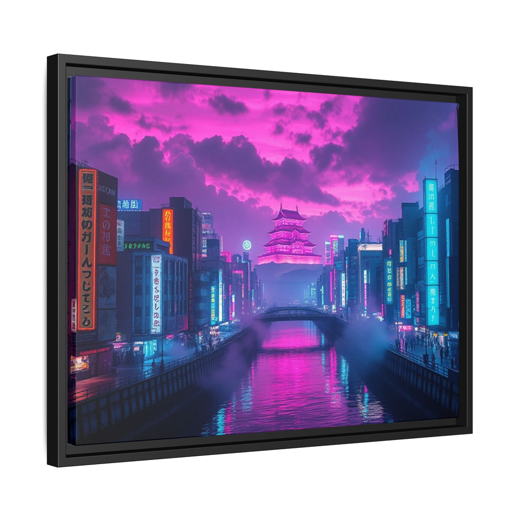 Osaka Neon Night Canvas Wall Art Print Ready to Hang