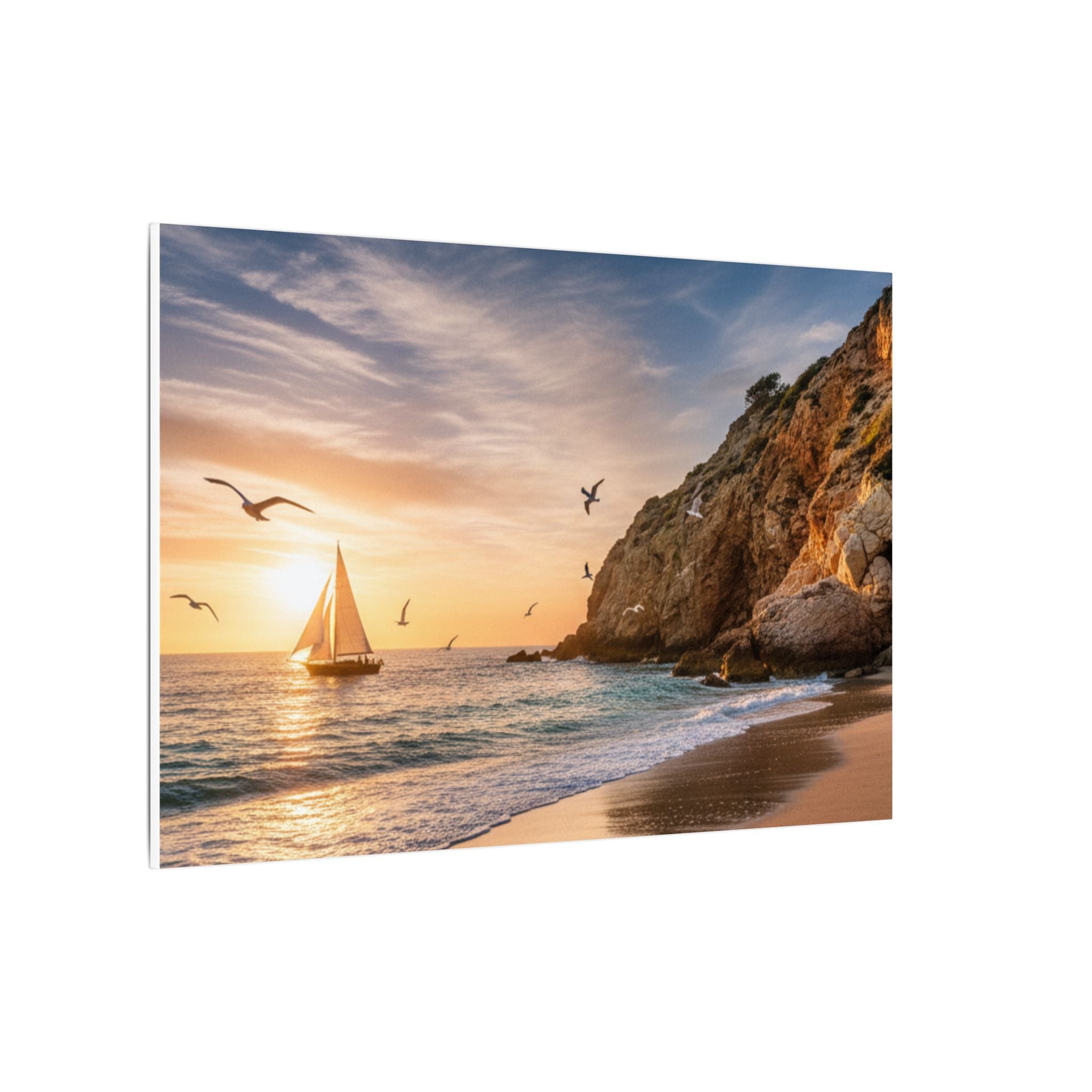 Seaside Sunset Sail Canvas