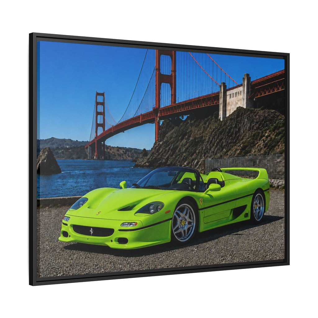 Ferrari F50 1995 — At Golden Gate Bridge - Framed Canvas Art - Stunning