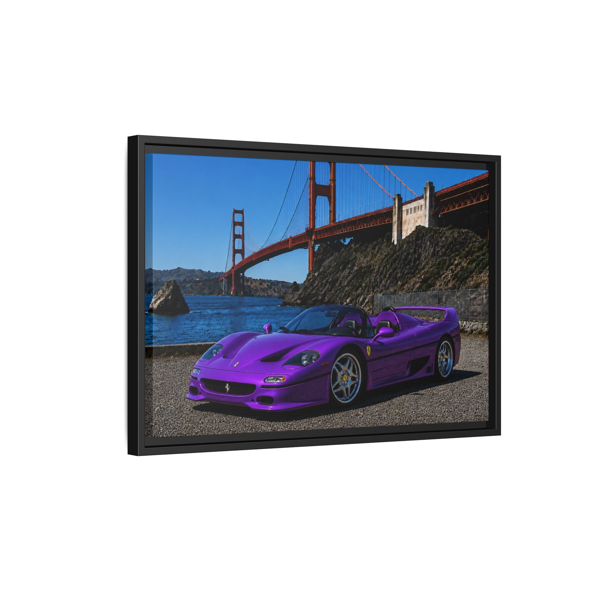 Ferrari F50 1995 — Stunning Canvas Print - At Golden Gate Bridge