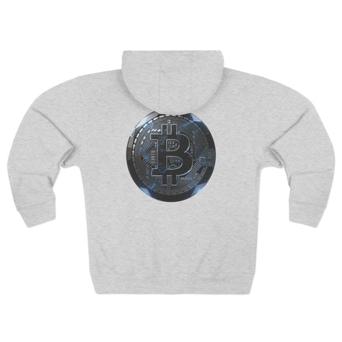Bitcoin Coin Zip Hoodie — Crypto Logo Zip-Up Hoodie for Bitcoin Enthusiasts