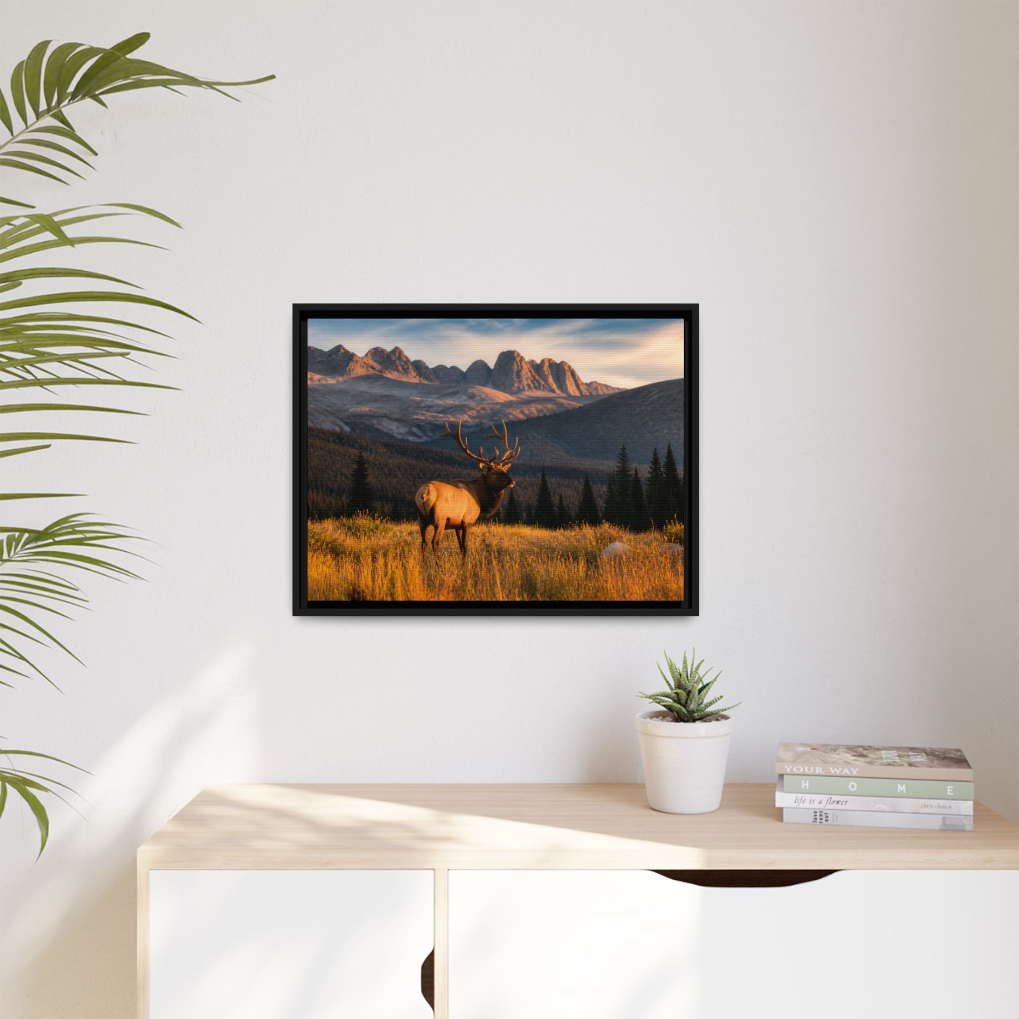Elk Golden Hour Canvas Wall Art Print Ready to Hang