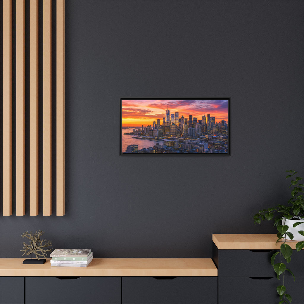 New York City Stunning — Vibrant Skyline Sunset Canvas Wall Art