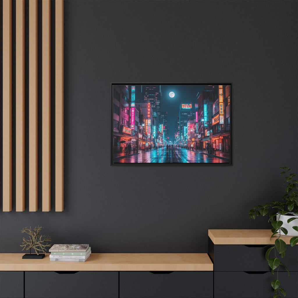Japan Nightscape Canvas Framed Print - Stunning - Vibrant