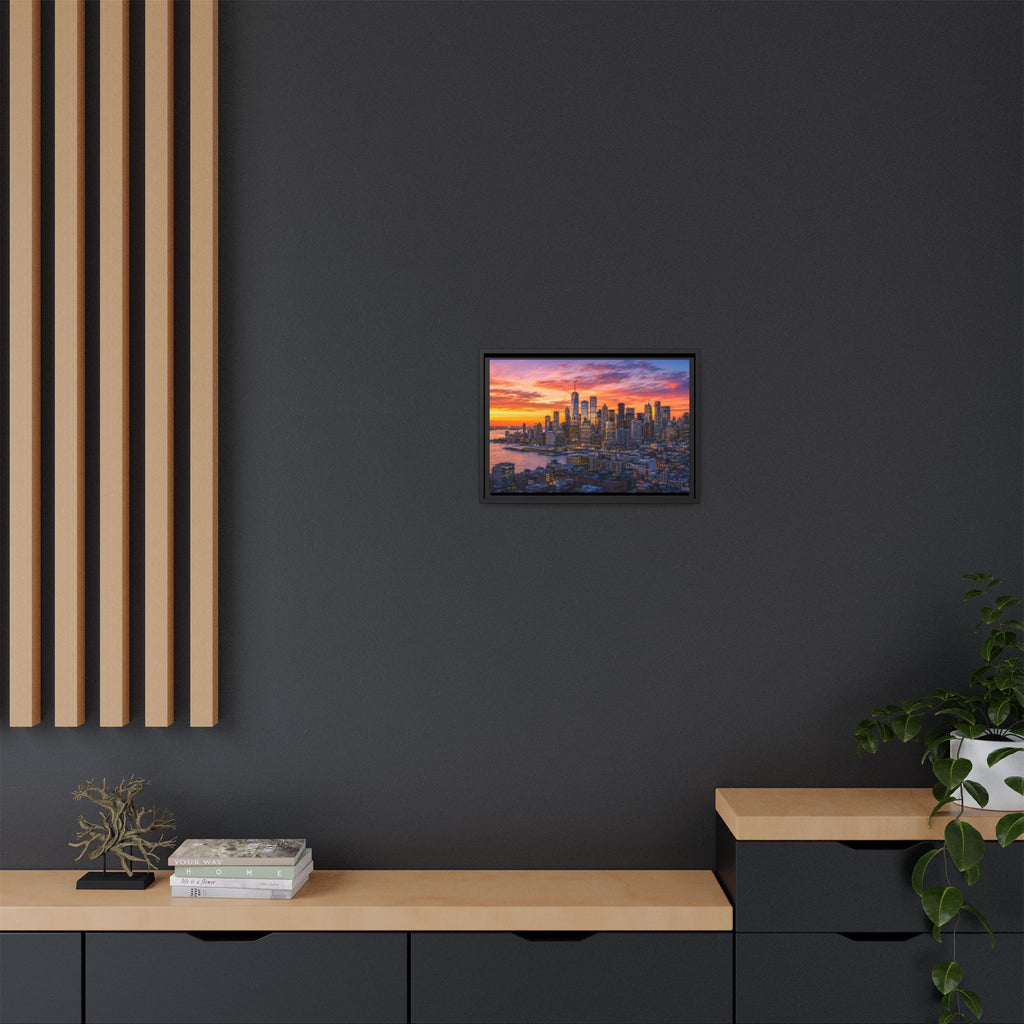 New York City Stunning — Vibrant Skyline Sunset Canvas Wall Art
