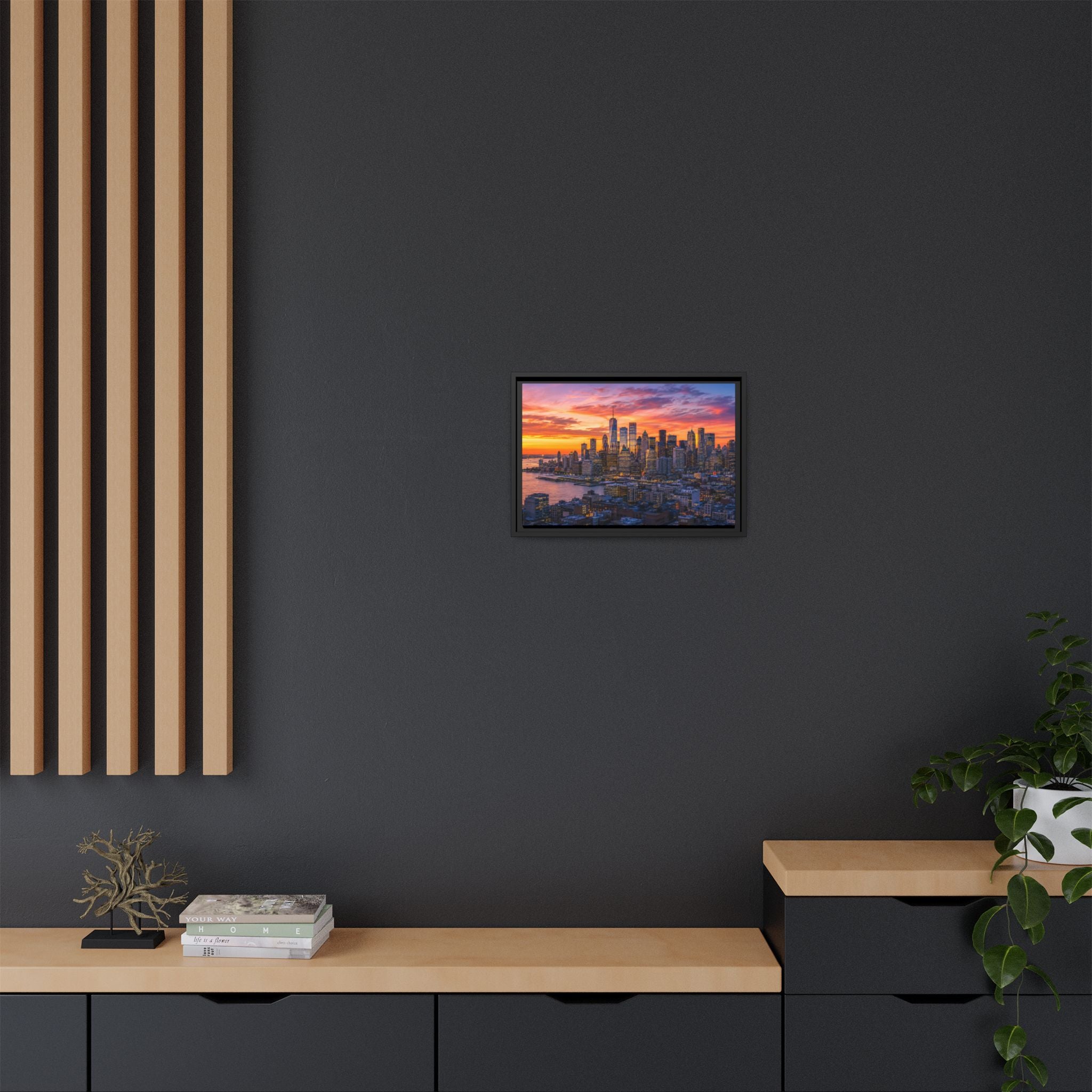 New York City Stunning — Vibrant Skyline Sunset Canvas Wall Art