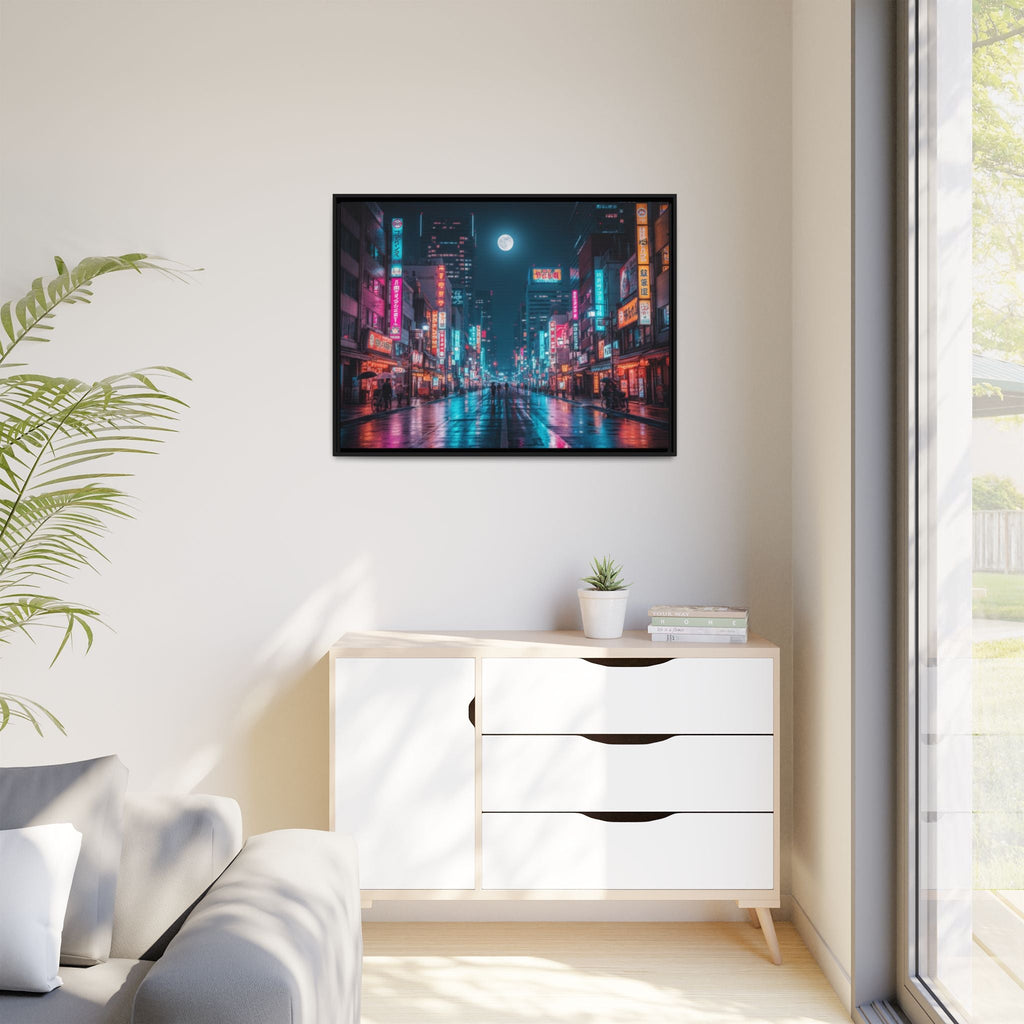Japan Nightscape Canvas Framed Print - Stunning - Vibrant