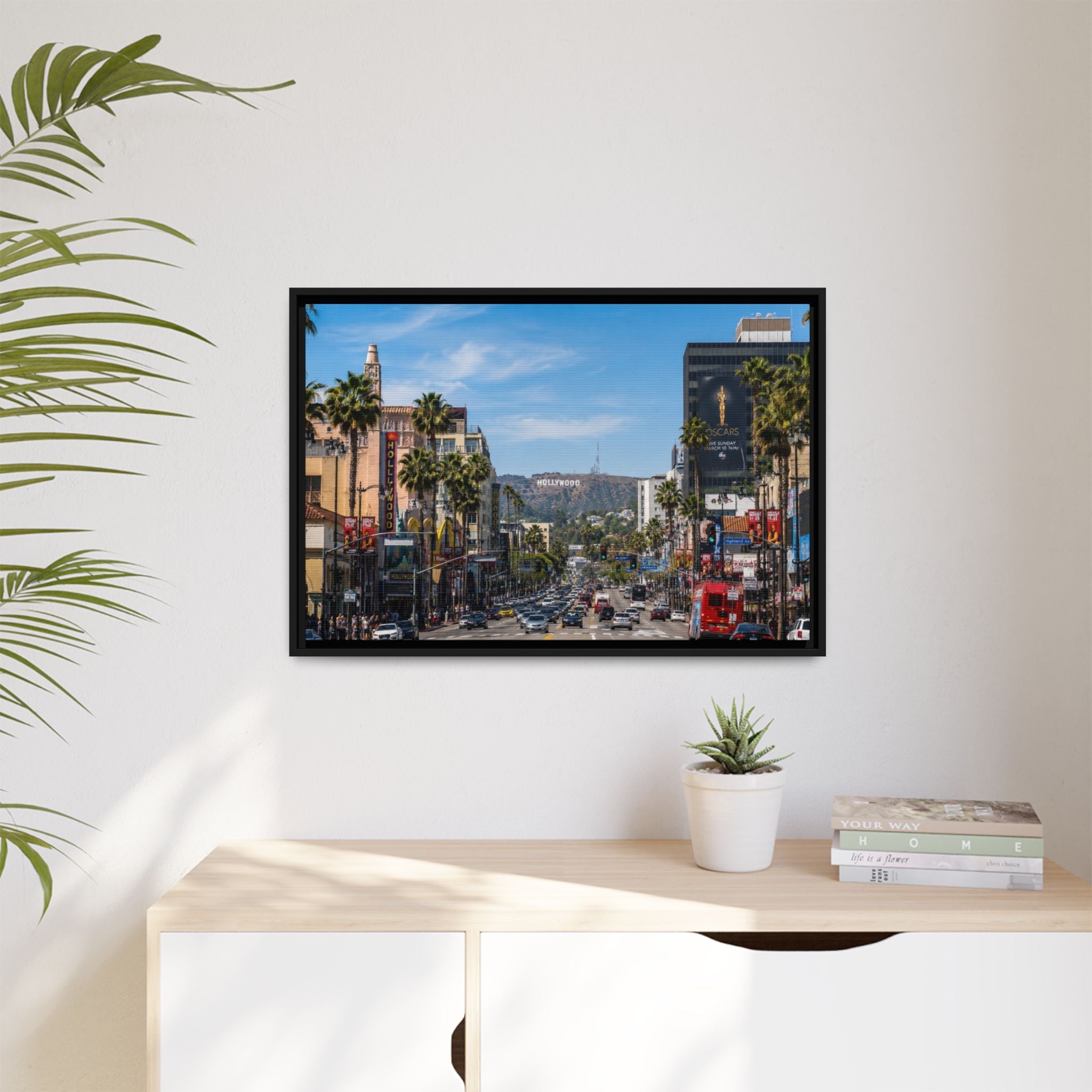 Hollywood Boulevard Matte Canvas Print — Framed Wall Art