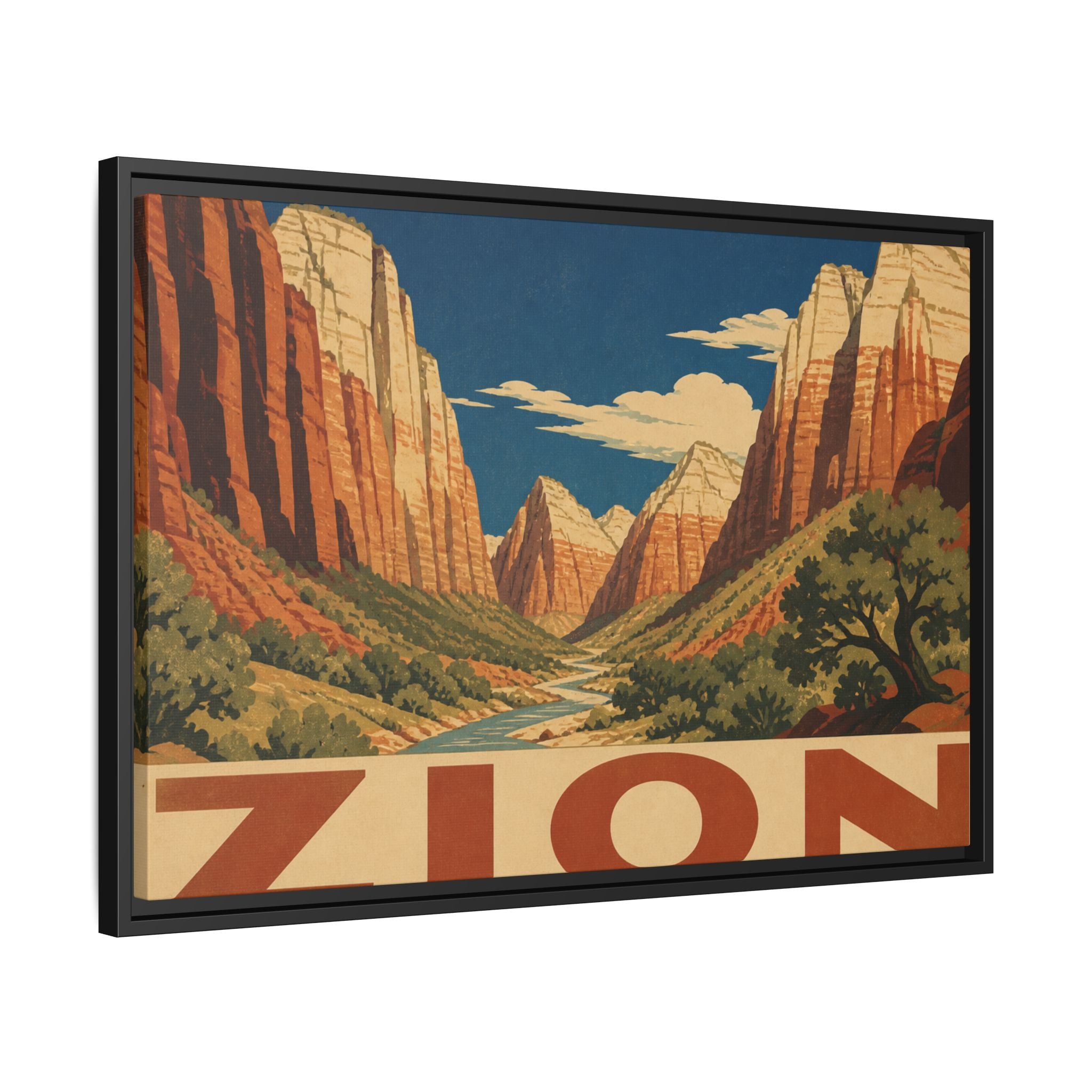 Zion Vintage Travel Poster Canvas Wall Art Print Ready to Hang