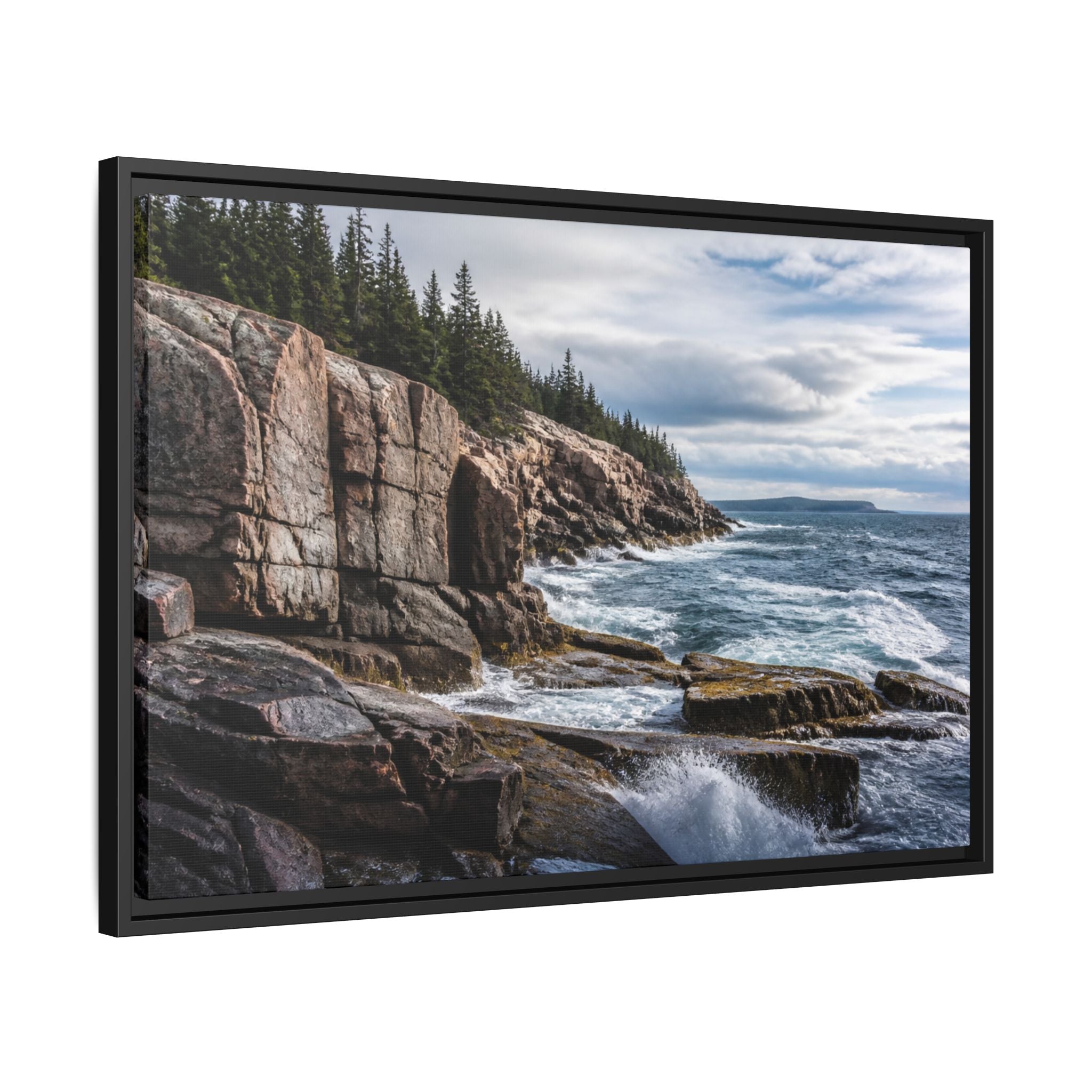 Acadia Shore Waves Canvas Wall Art Print Ready to Hang