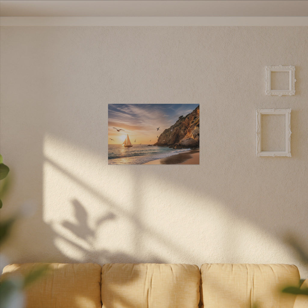 Seaside Sunset Sail Canvas