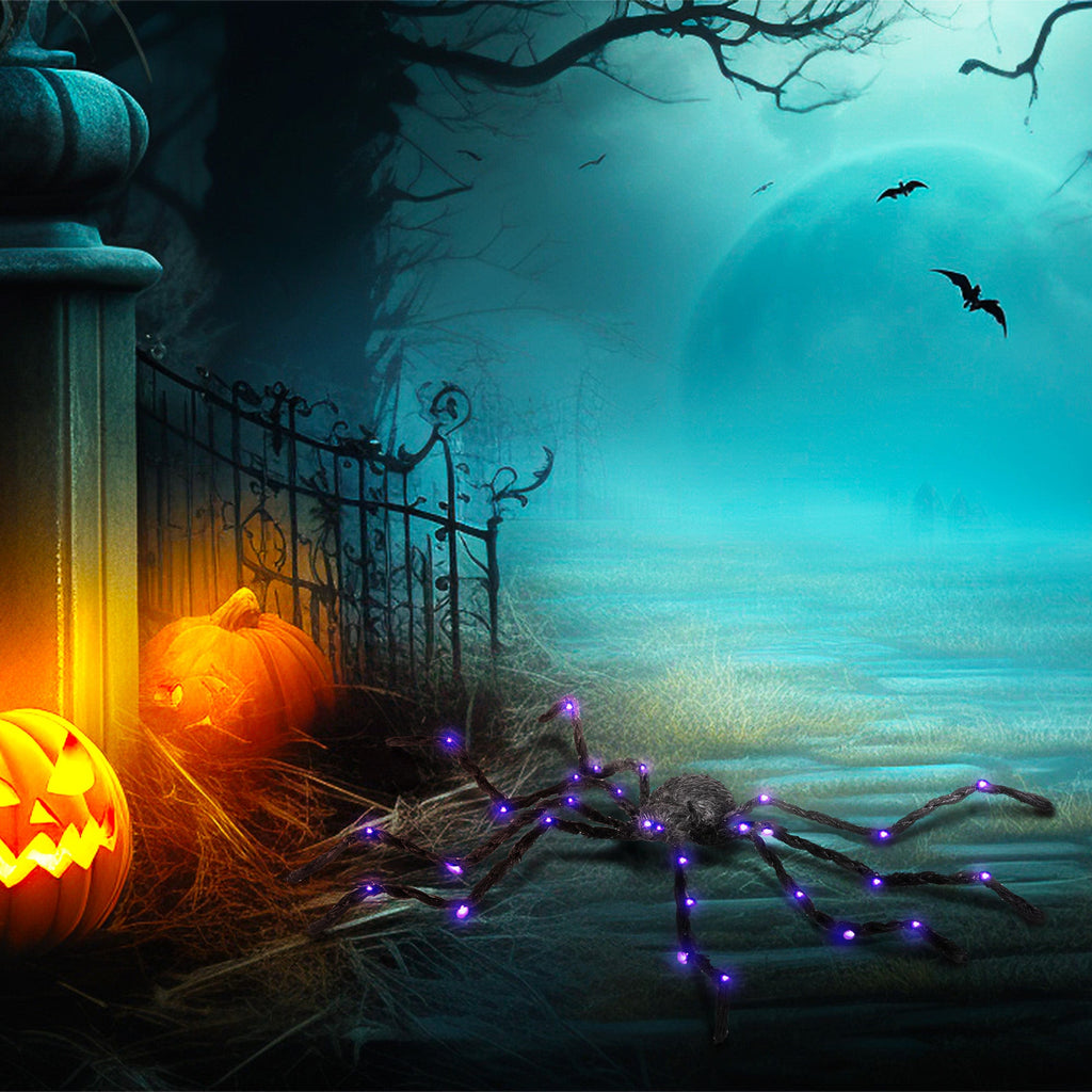 3.25" Halloween Prop Light-up Oversized Spider, Outdoor Halloween Decoration