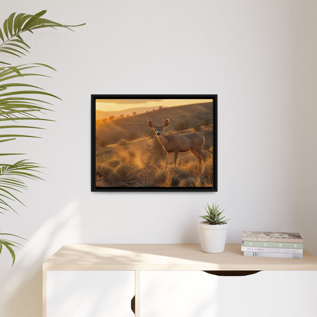 Mule Deer Golden Hour Canvas Wall Art Print Ready to Hang