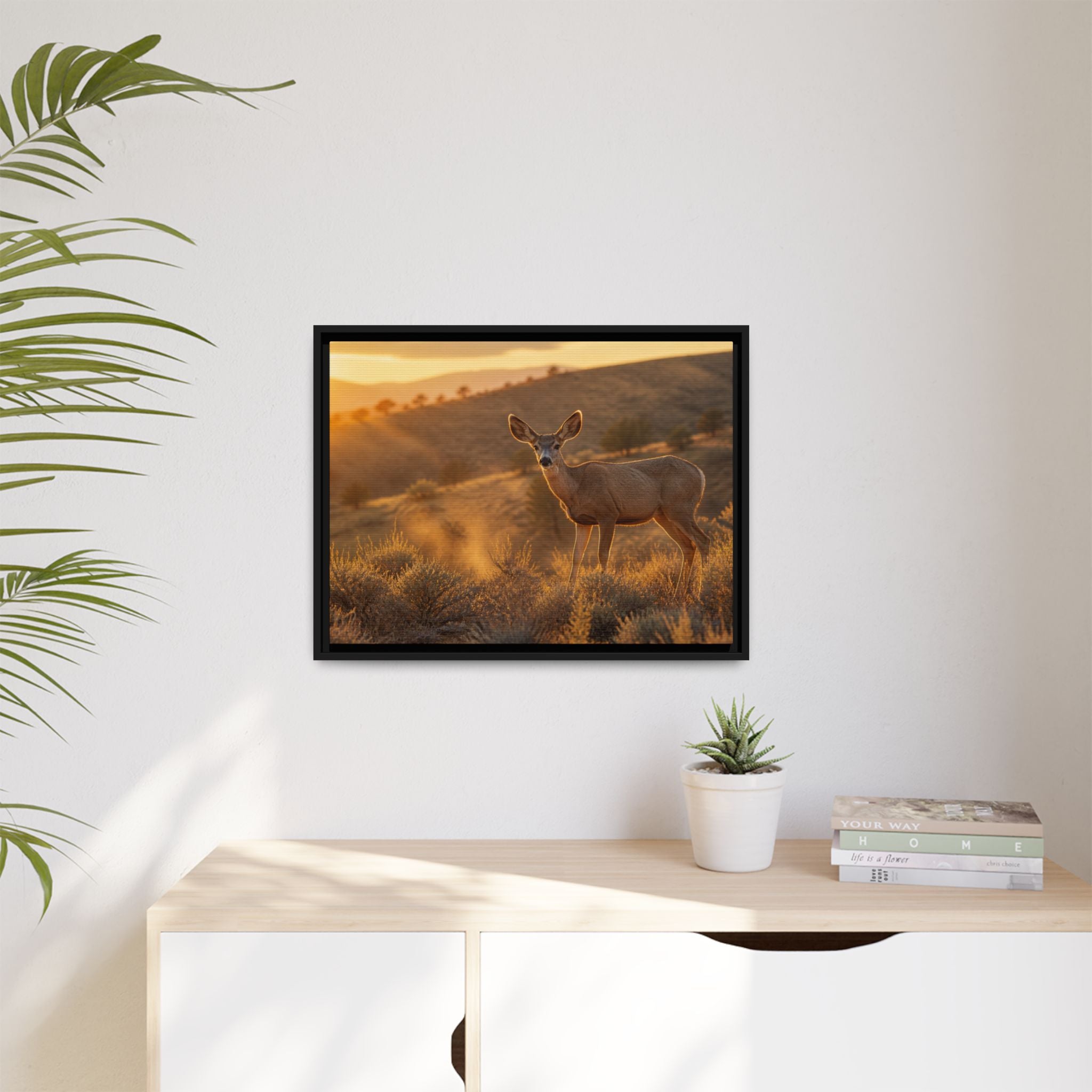 Mule Deer Golden Hour Canvas Wall Art Print Ready to Hang
