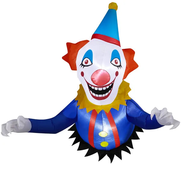 3.3 FT Halloween Inflatable Clown Broke Out From Window Outdoor Decorations