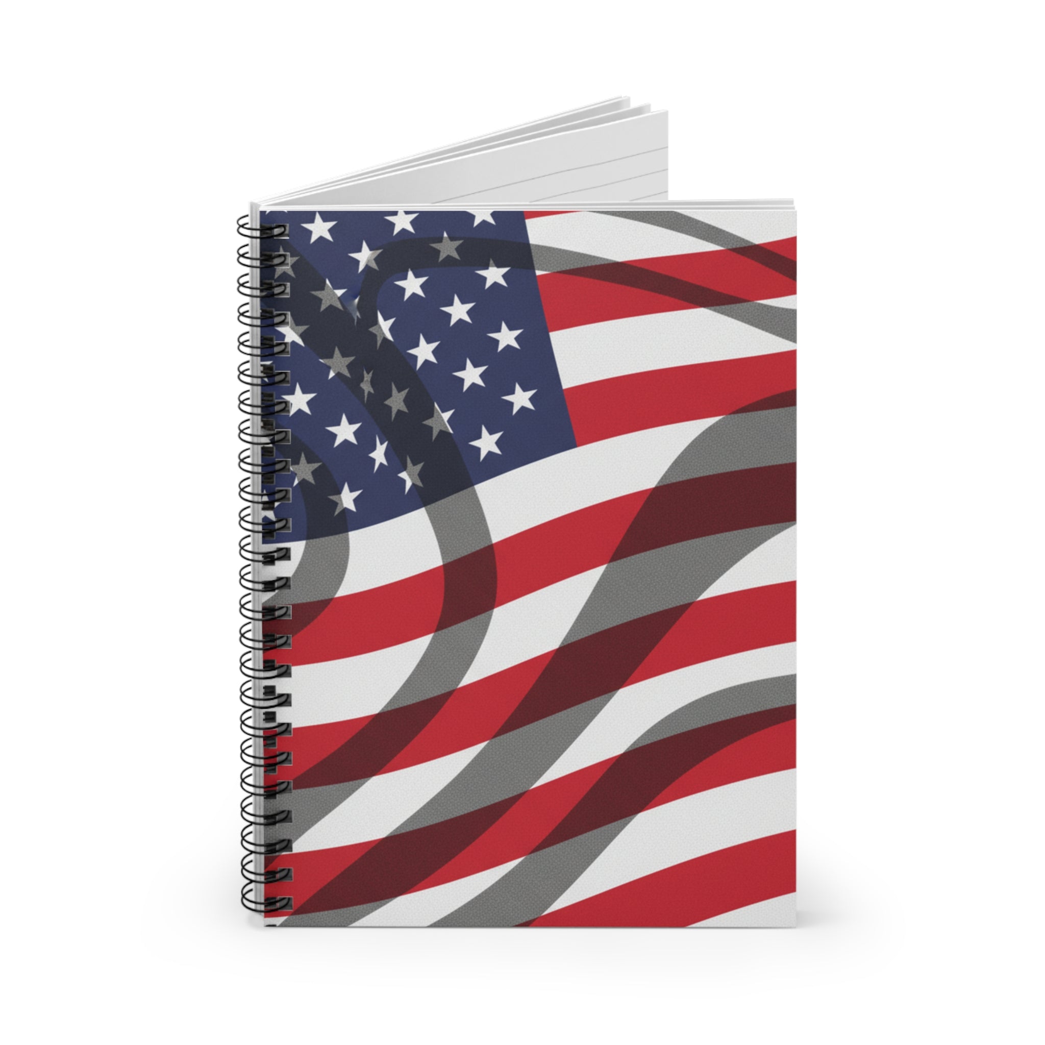 American Flag Spiral Notebook — Patriotic Ruled Journal for Notes & School