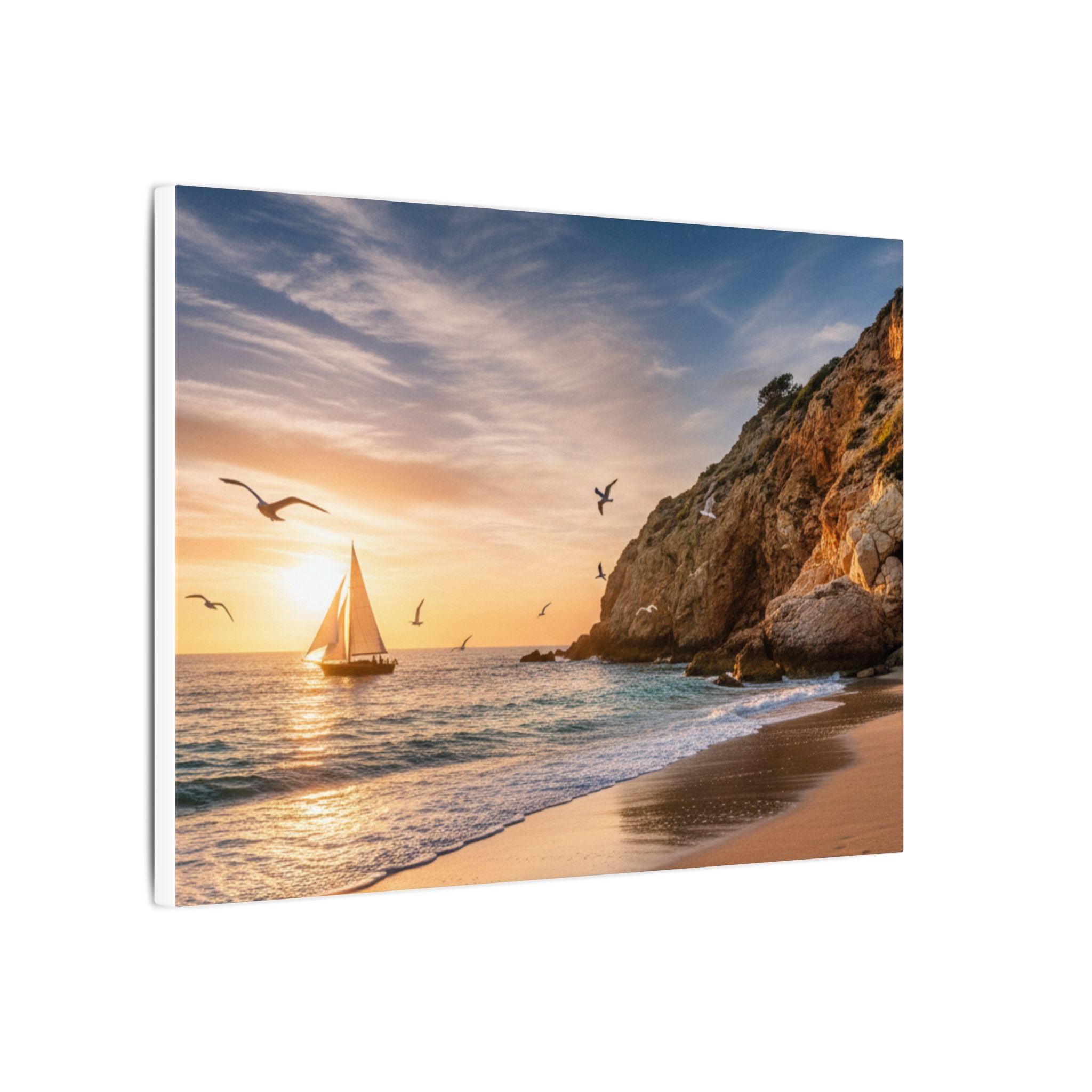 Seaside Sunset Sail Canvas