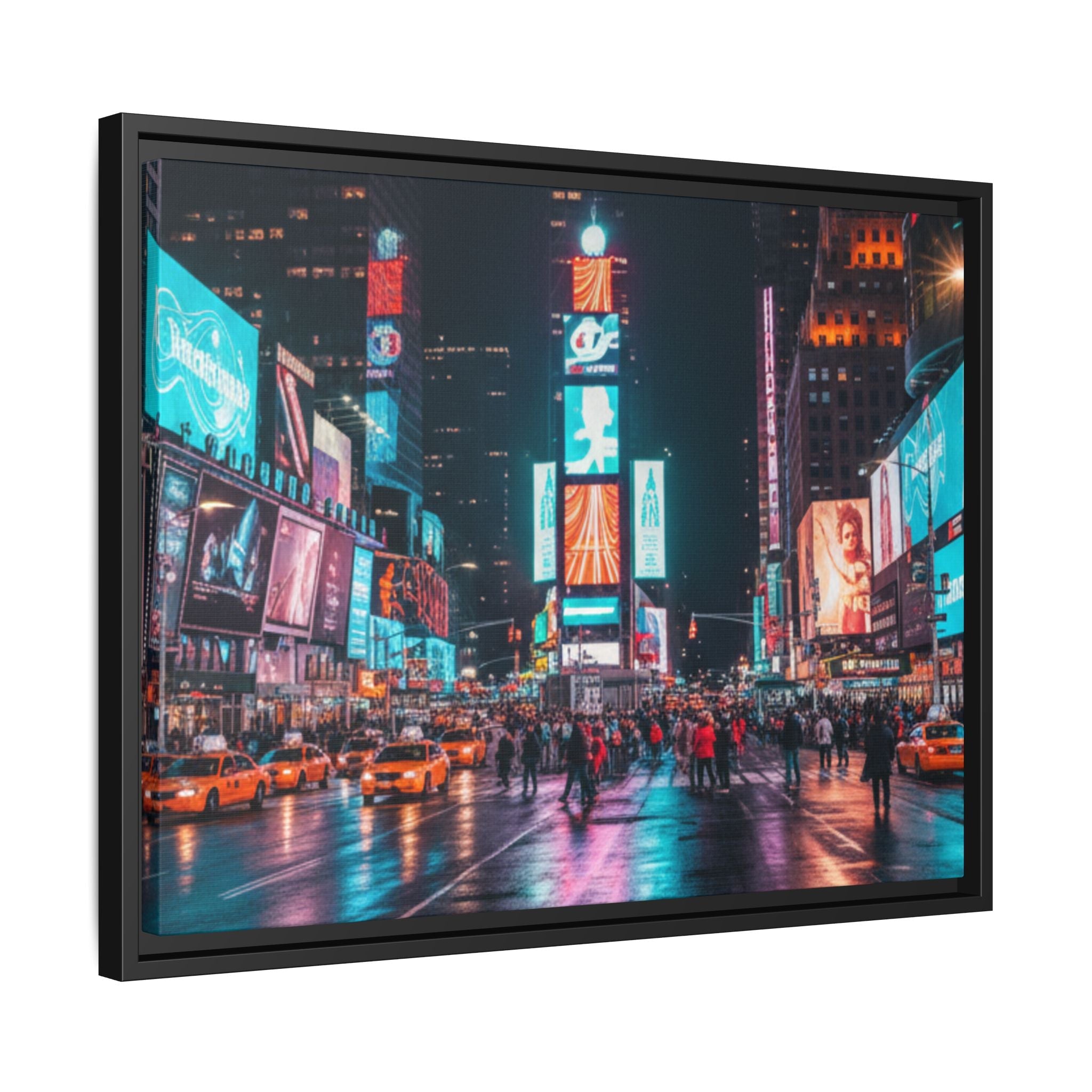 New york / Japan Nightskape Cityskape Framed Canvas Art - Stunning