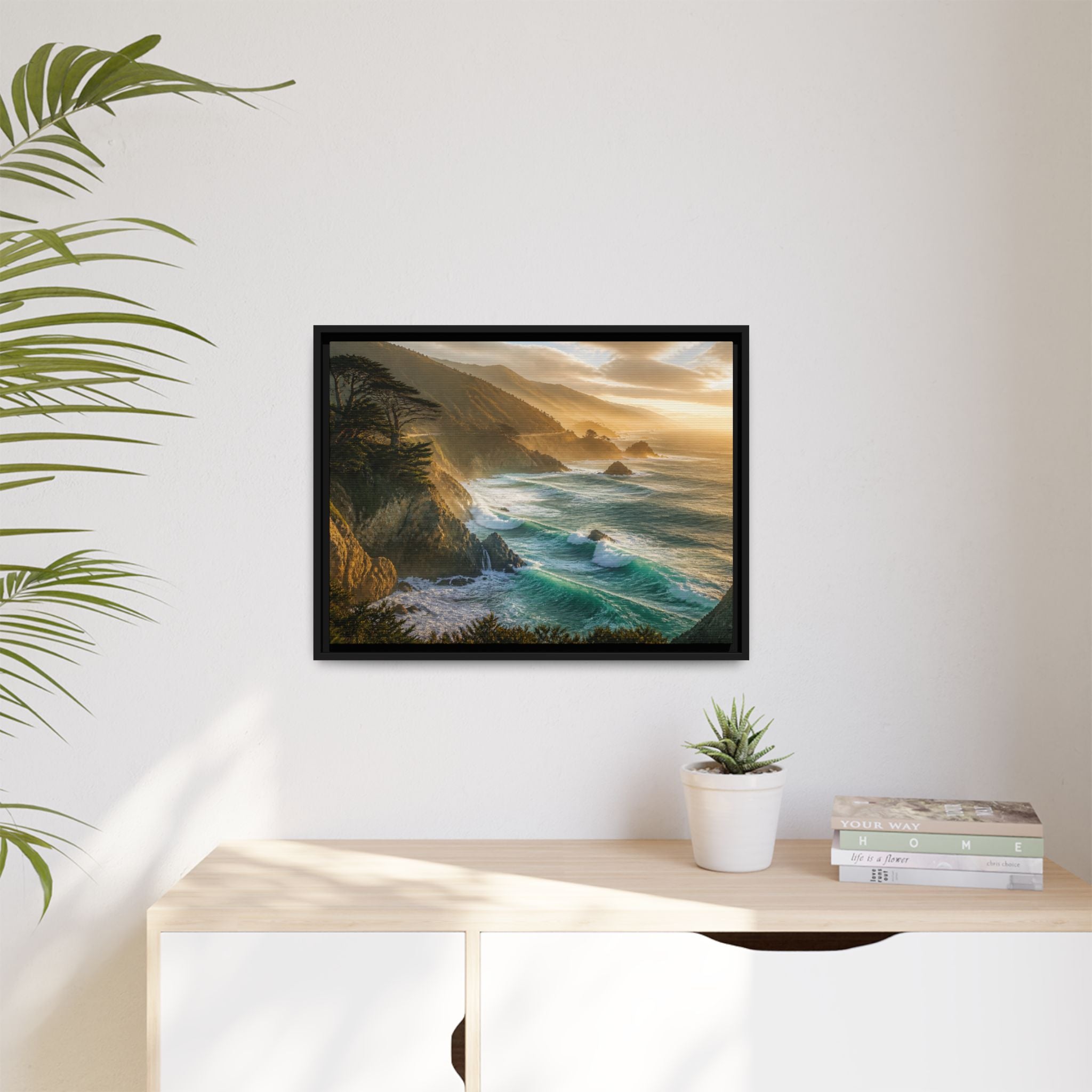Big Sur Coastal Waves Canvas Wall Art Print Ready to Hang