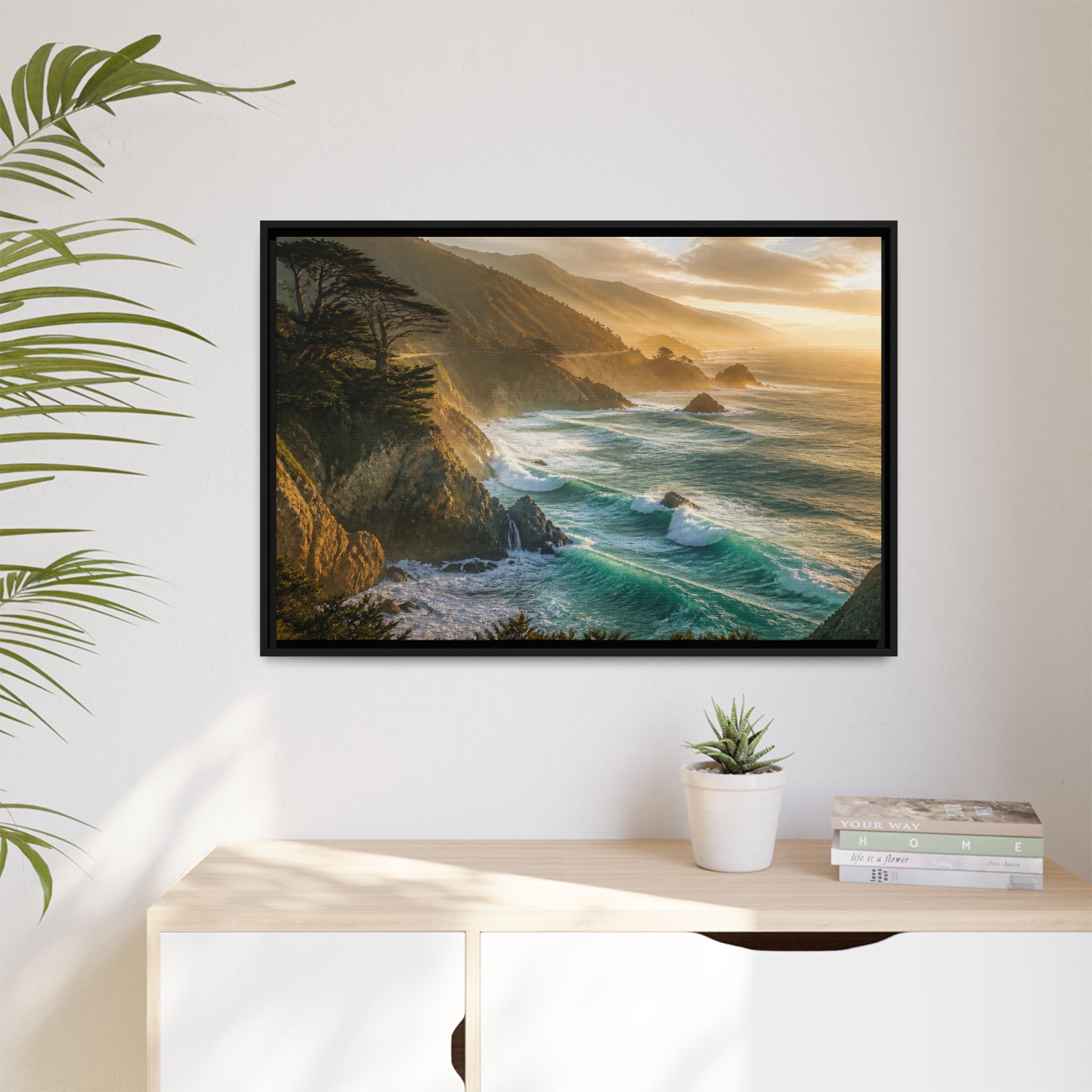 Big Sur Coastal Waves Canvas Wall Art Print Ready to Hang