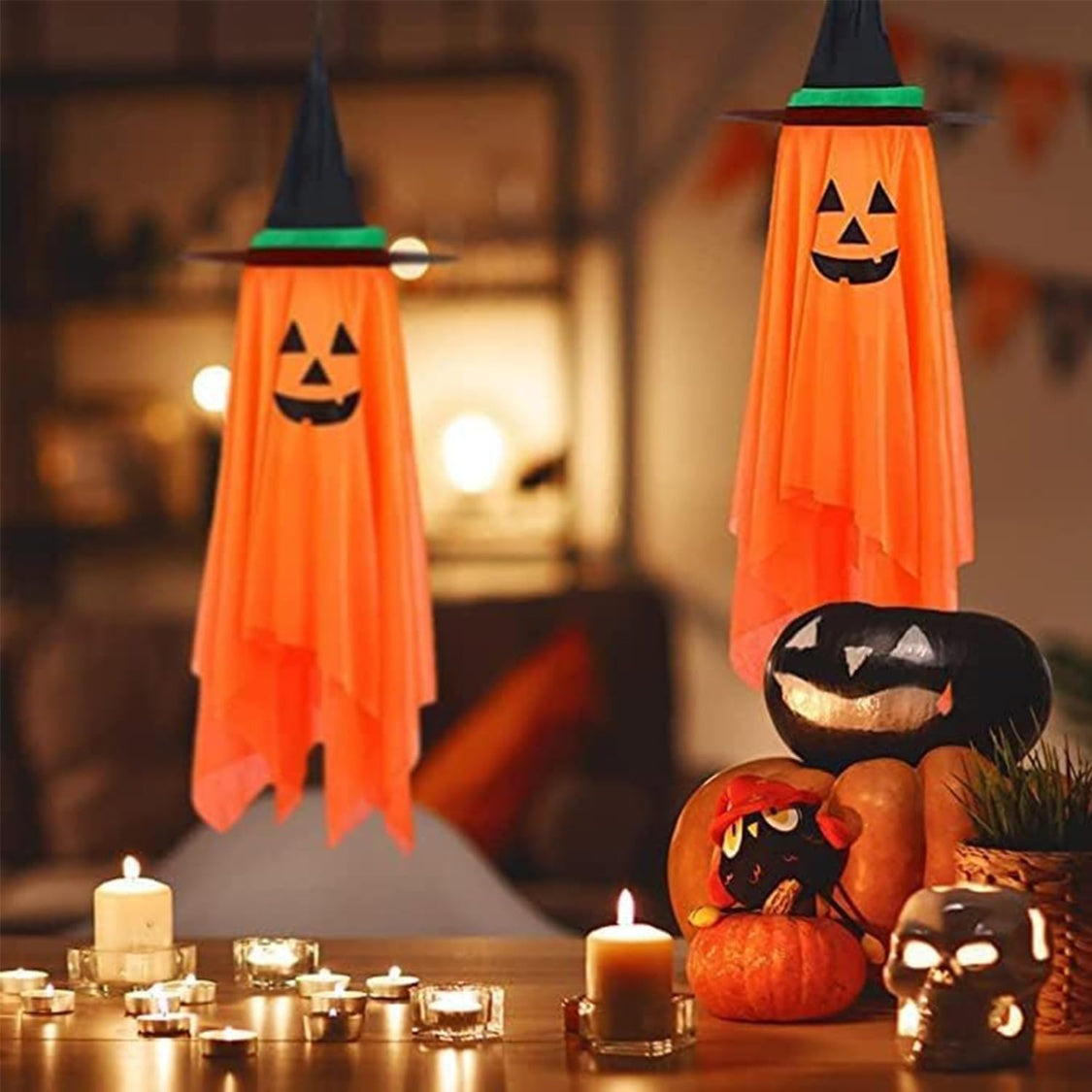 2Pcs Halloween Decorations, Halloween Pumpkin Decorations, Hanging Pumpkin