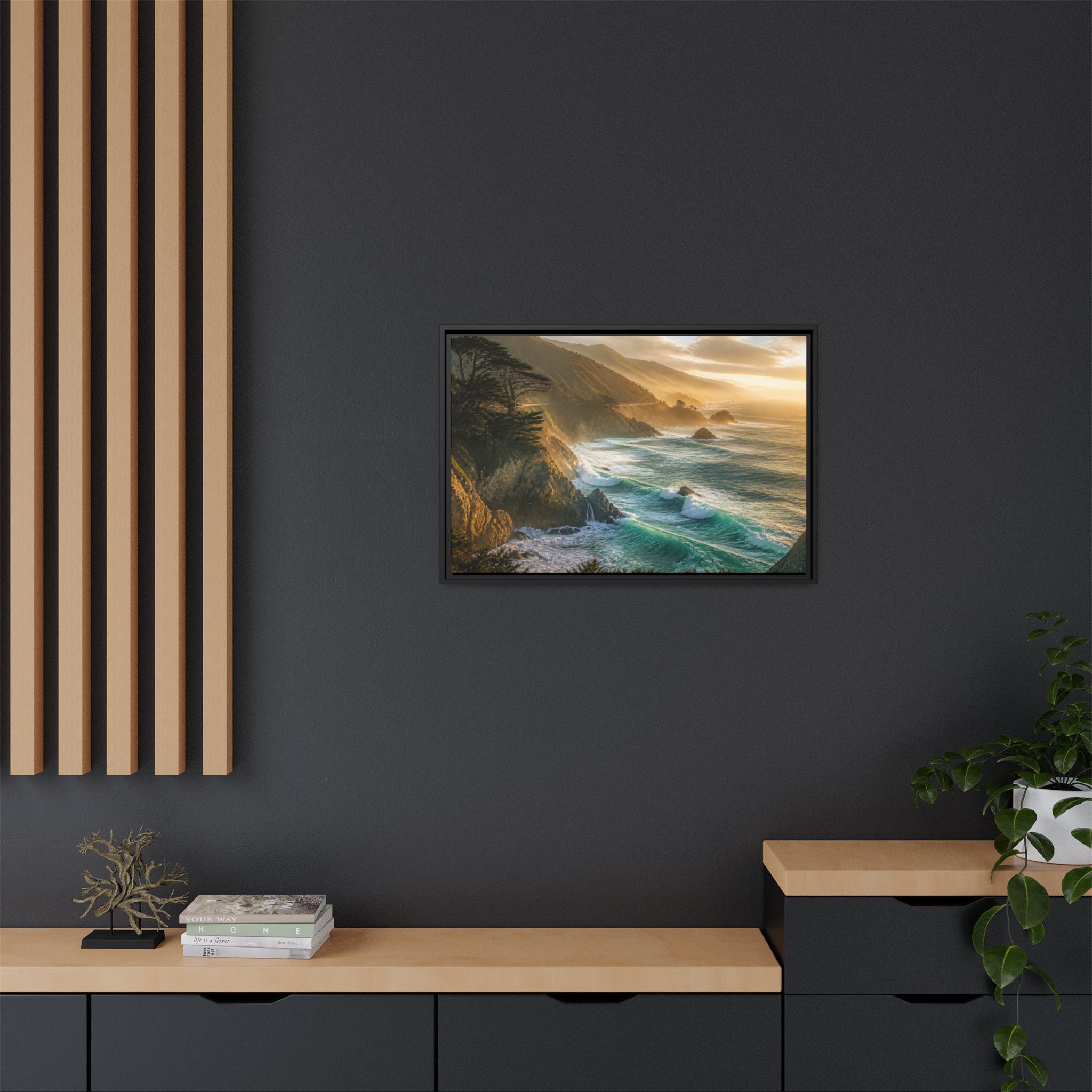 Big Sur Coastal Waves Canvas Wall Art Print Ready to Hang