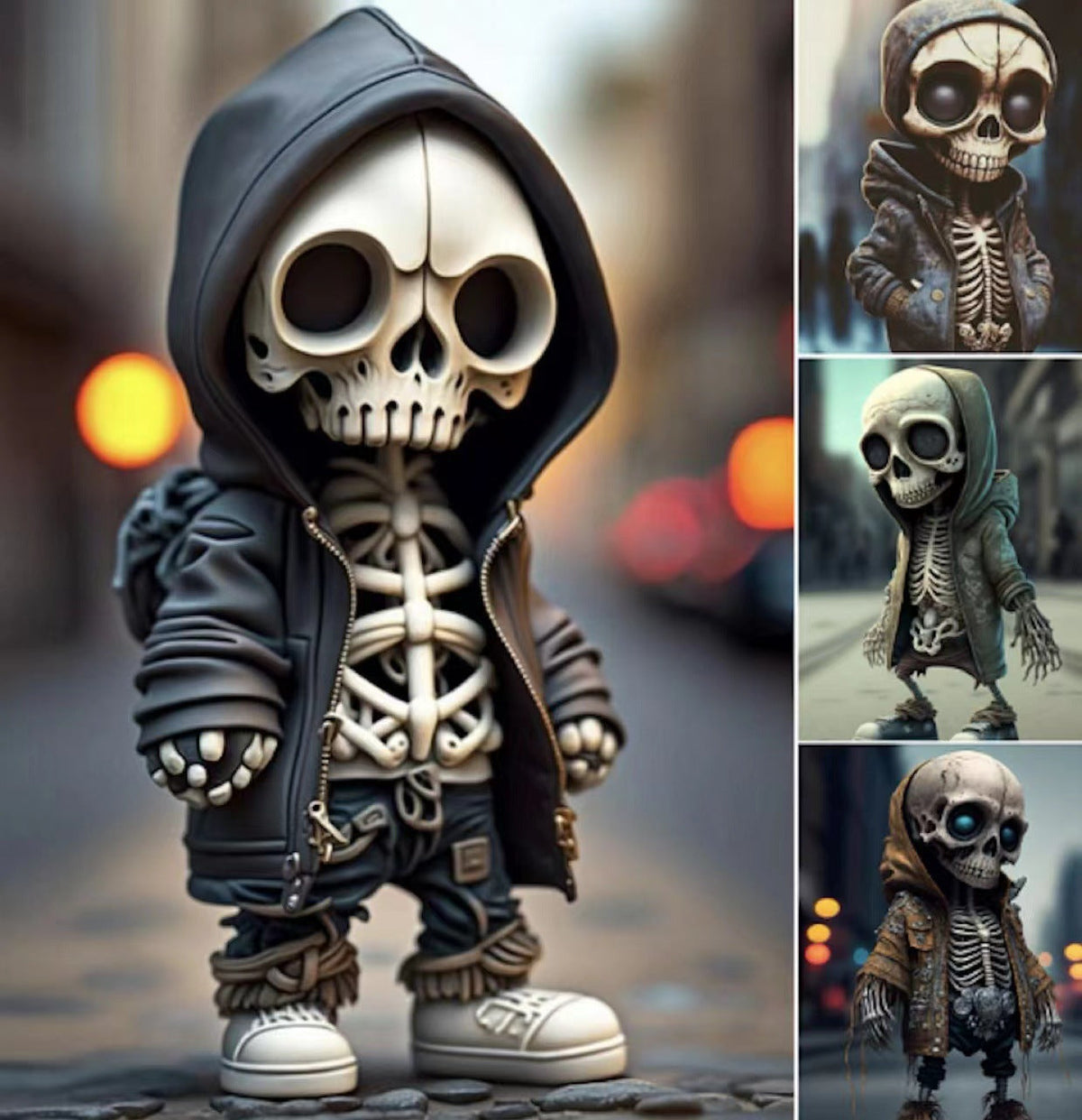 Halloween Cool Skeleton Figurines Halloween Skeleton Doll Resin Ornament Home