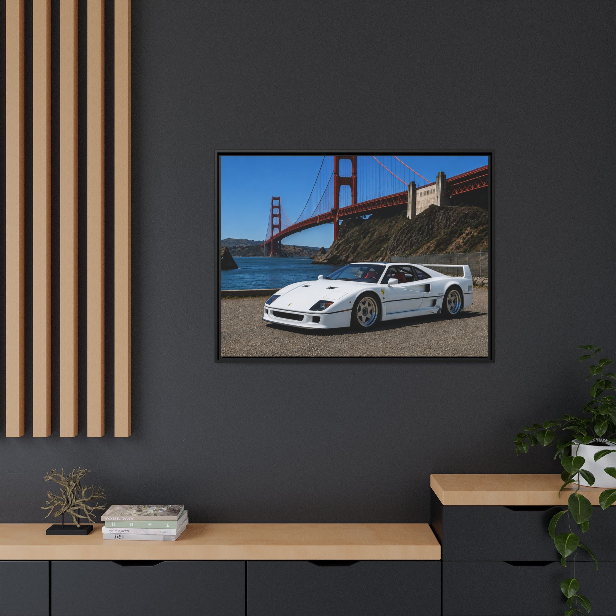 Ferrari F40 1987 Canvas Print — Golden Gate Bridge - Stunning Photo