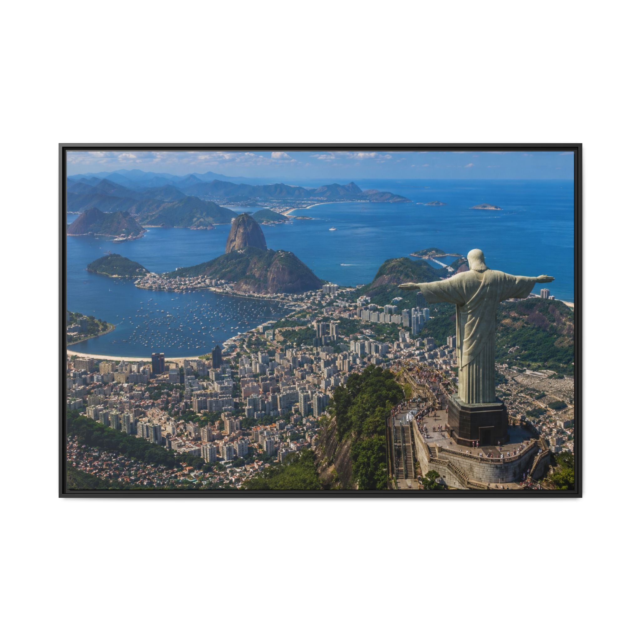Rio de Janeiro Matte Canvas Print — Framed Wall Art of Christ the Redeemer & Sugarloaf Bay