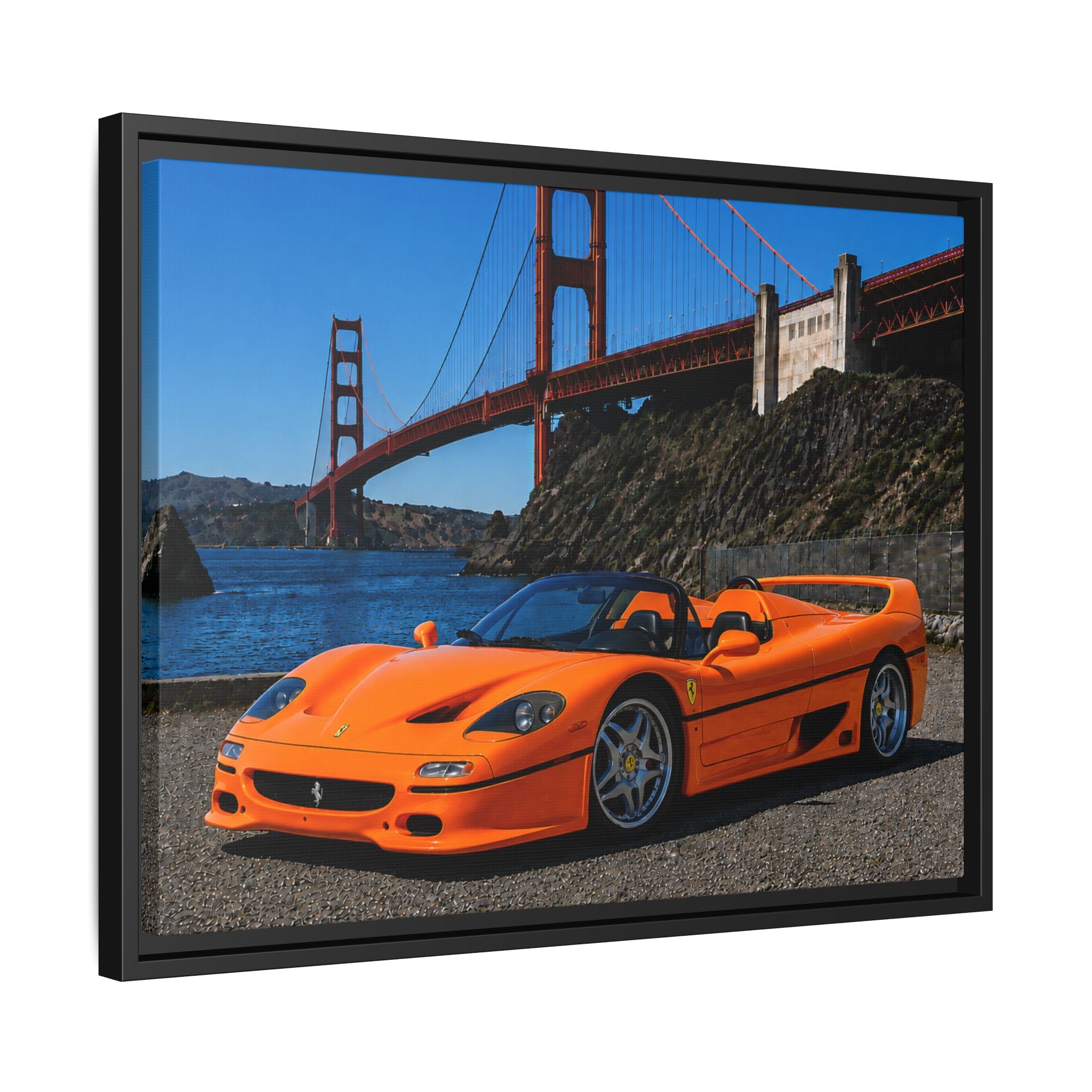 Ferrari F50 1995 - Golden Gate Bridge - Framed Canvas Print - Stunning