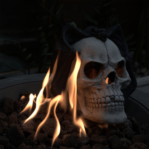 Fire Pit Demon Skull Gas Log For Ventless Vent Free, Propane, Gel, Ethanol