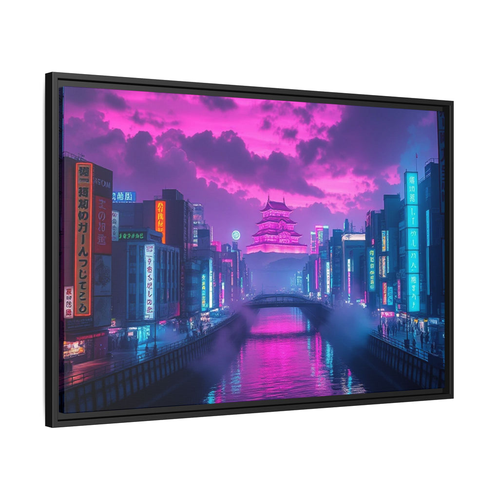 Osaka Neon Night Canvas Wall Art Print Ready to Hang