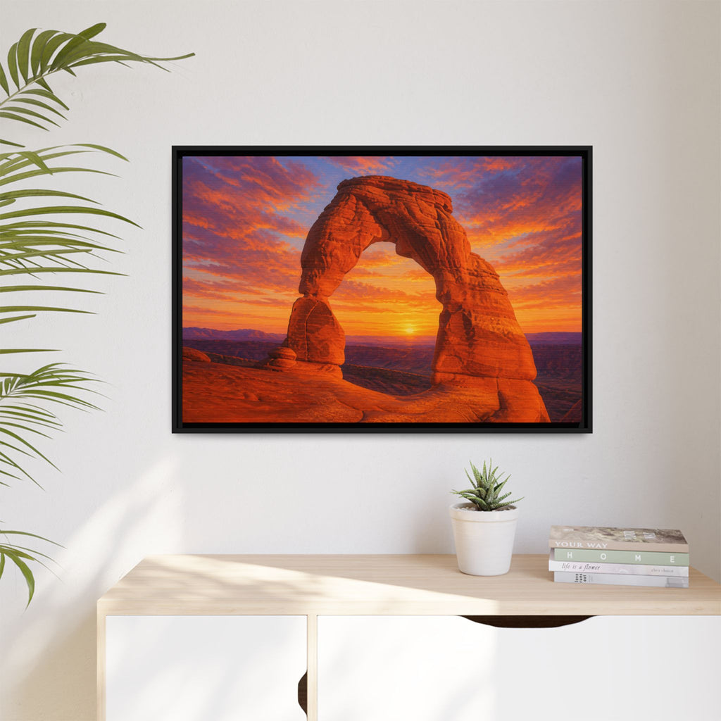 Delicate Arch Sunset Canvas Wall Art Print Ready to Hang