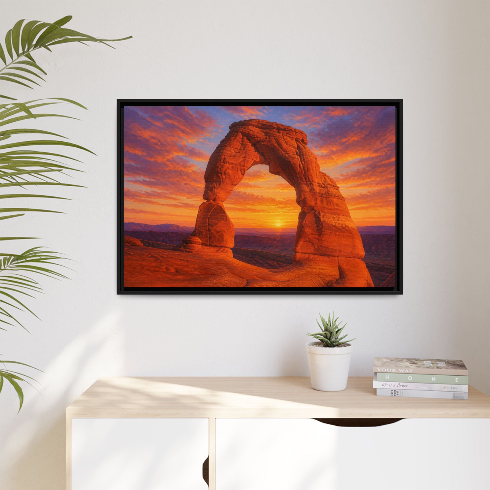 Delicate Arch Sunset Canvas Wall Art Print Ready to Hang