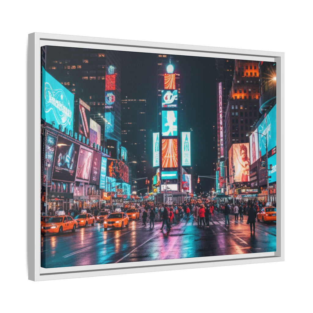 New york / Japan Nightskape Cityskape Framed Canvas Art - Stunning