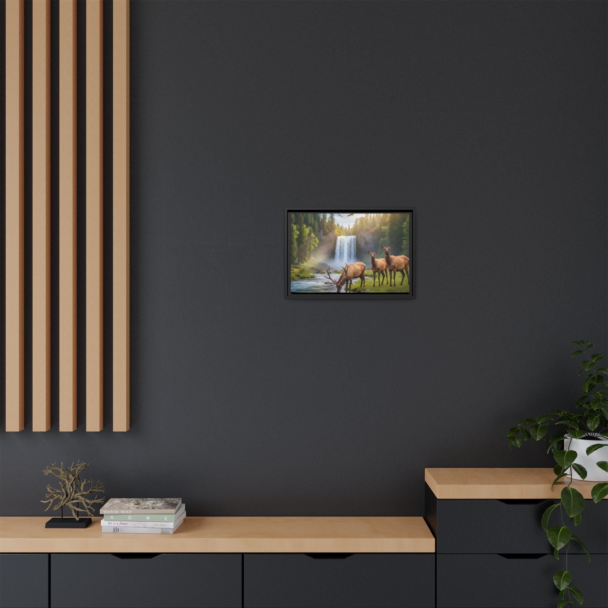 Elk Forest Landscape Wall Art - Eagles Flying - Stunning