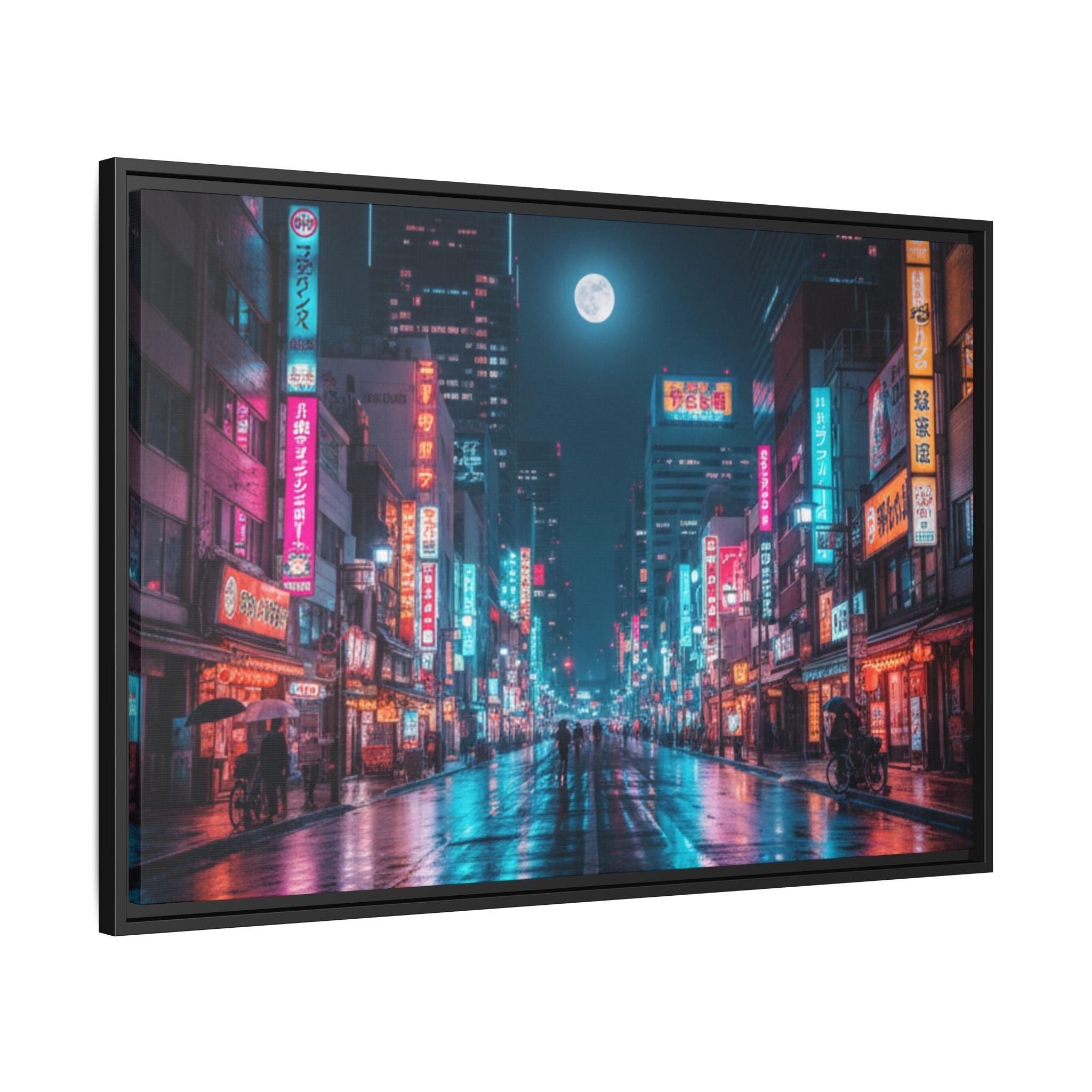 Japan Nightscape Canvas Framed Print - Stunning - Vibrant