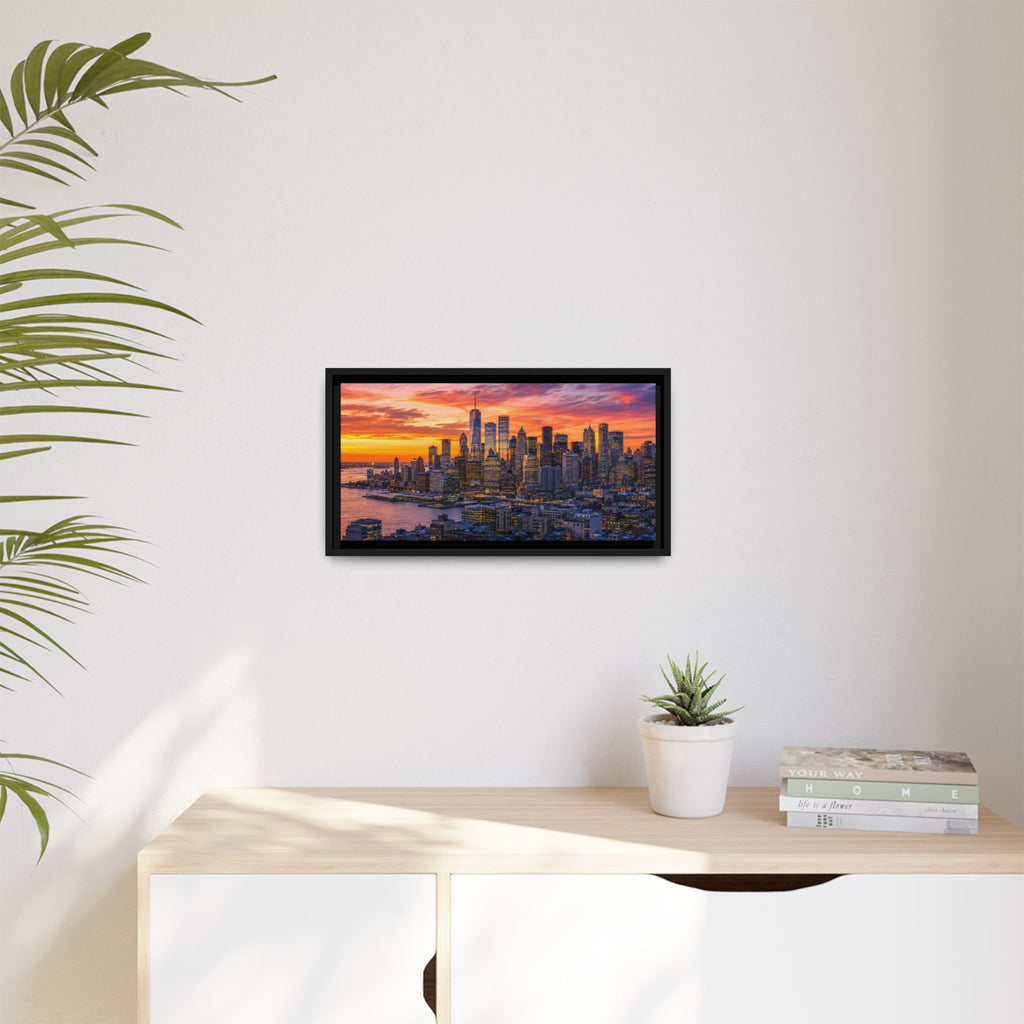 New York City Stunning — Vibrant Skyline Sunset Canvas Wall Art