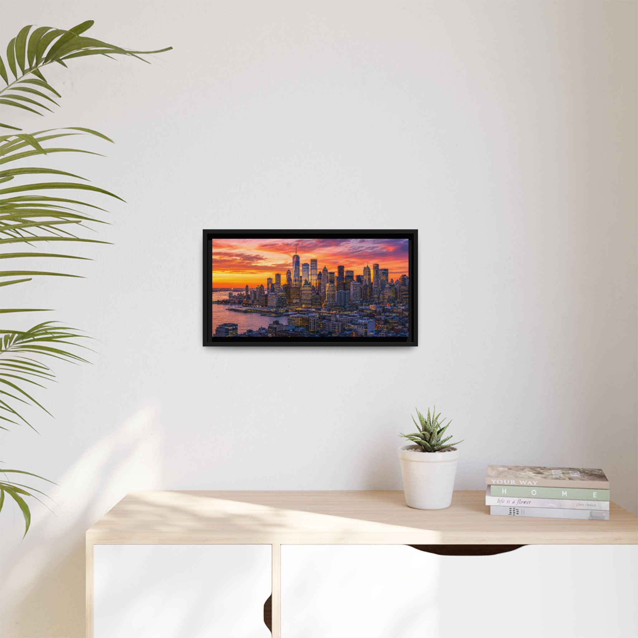 New York City Stunning — Vibrant Skyline Sunset Canvas Wall Art