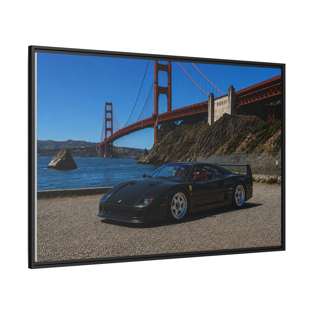 Ferrari F40 1987 At Golden Gate — Stunning Framed Matte Canvas Wall Art