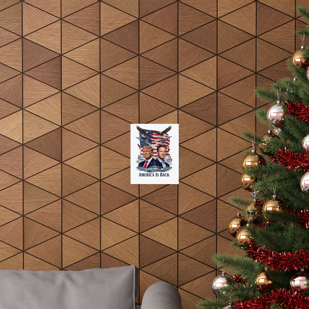 Matte Poster — "America Is Back" Patriotic Flag & Eagle Design