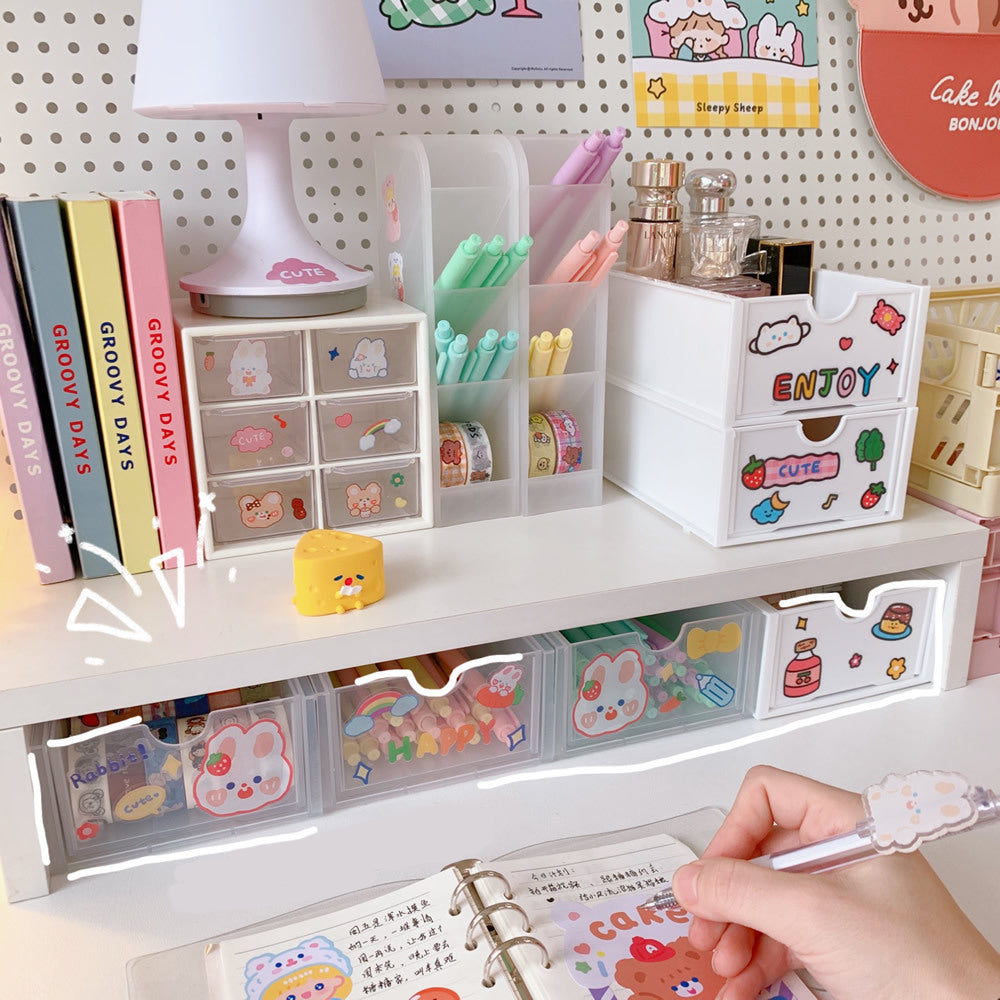 Ins Drawer Desktop Storage Box Transparent Student Dormitory Sundries Cosmetics Rack Desk Organizer Box