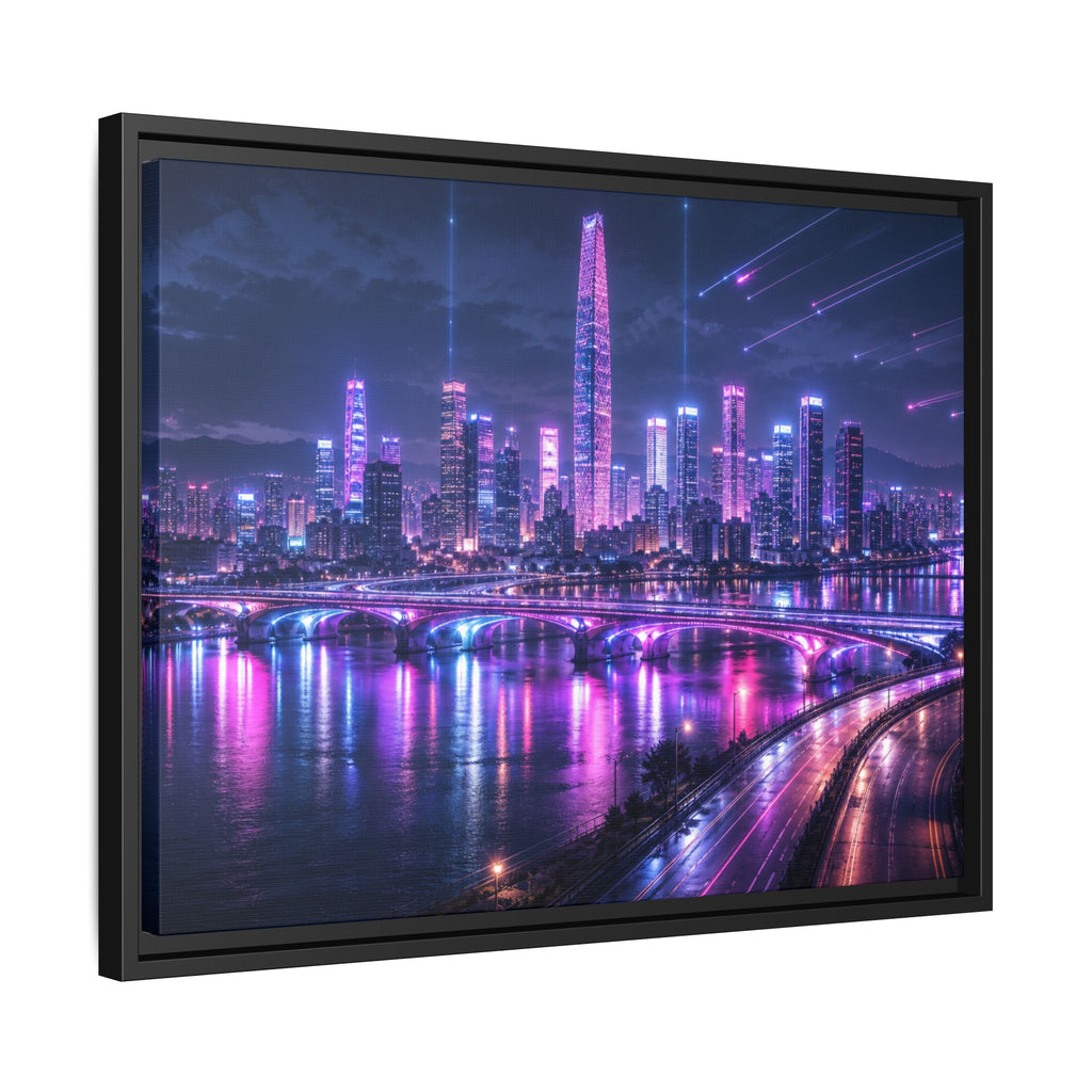 Seoul Night Skyline Canvas Wall Art Print Ready to Hang