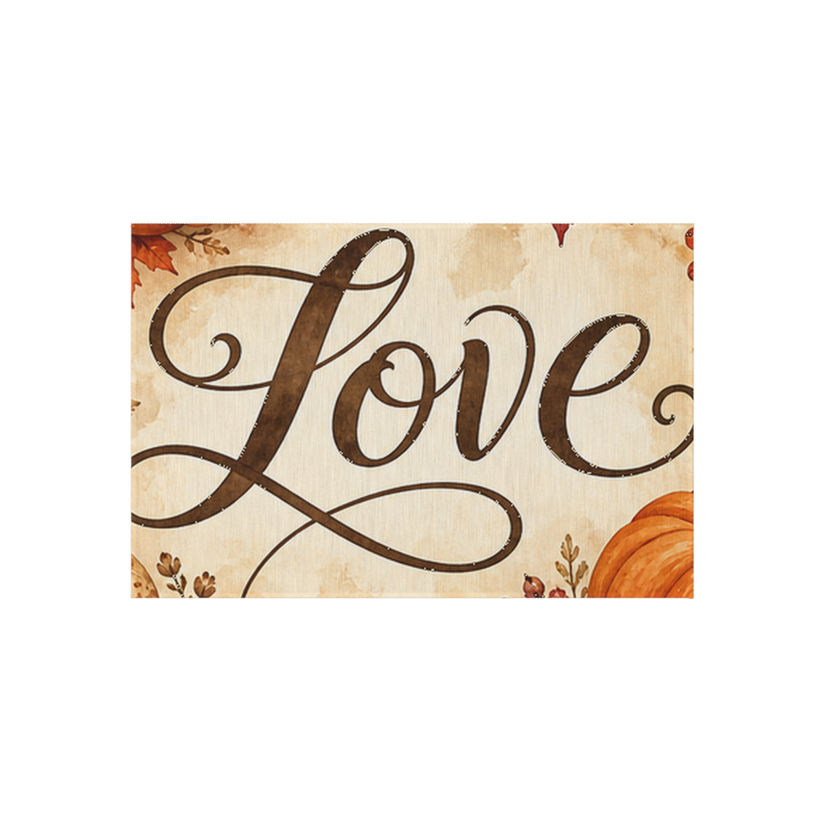 Autumn Pumpkin Love Entryway Mat Fall Doormat Halloween Thanksgiving Seasonal Gift Rug