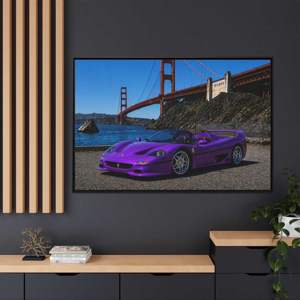 Ferrari F50 1995 — Stunning Canvas Print - At Golden Gate Bridge