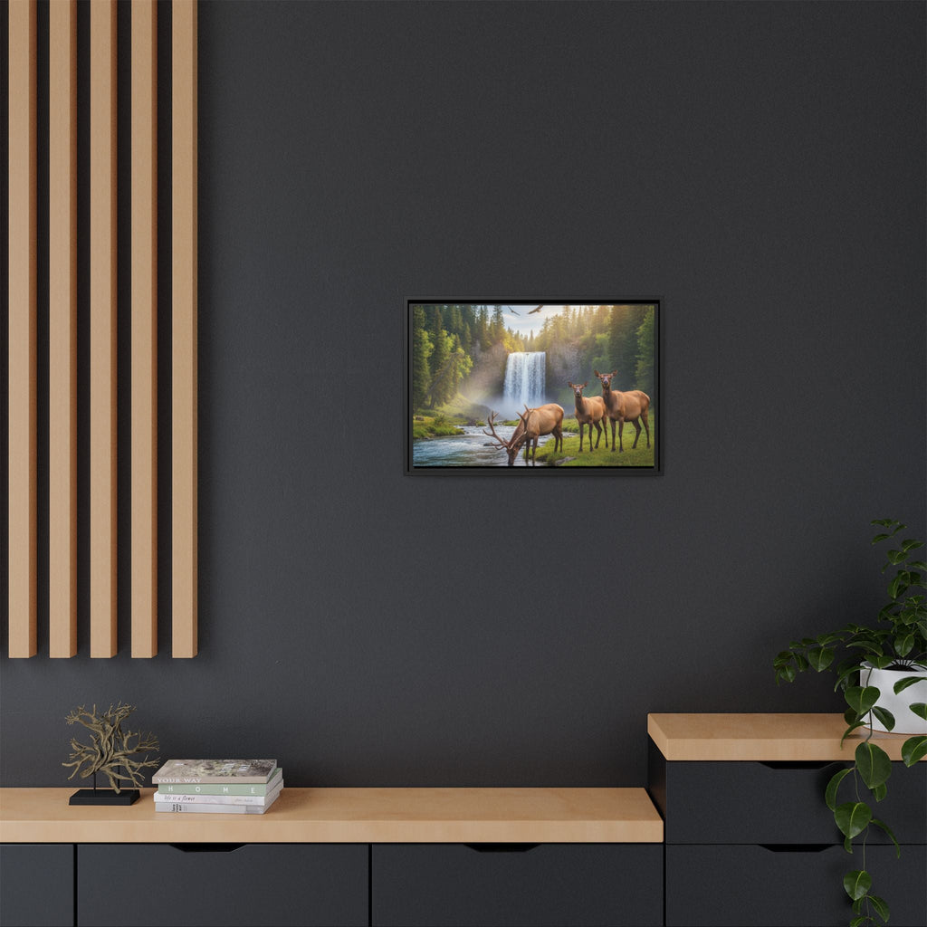 Elk Forest Landscape Wall Art - Eagles Flying - Stunning