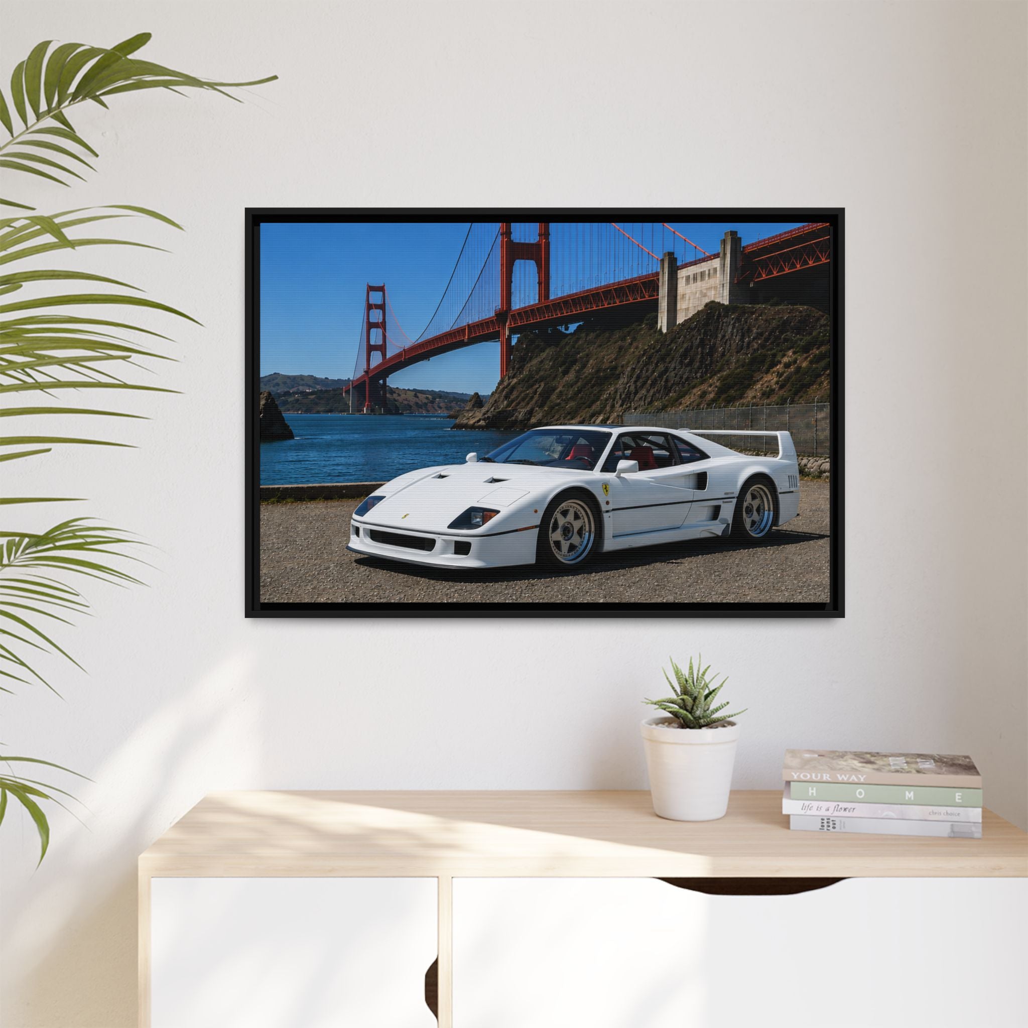 Ferrari F40 1987 Canvas Print — Golden Gate Bridge - Stunning Photo